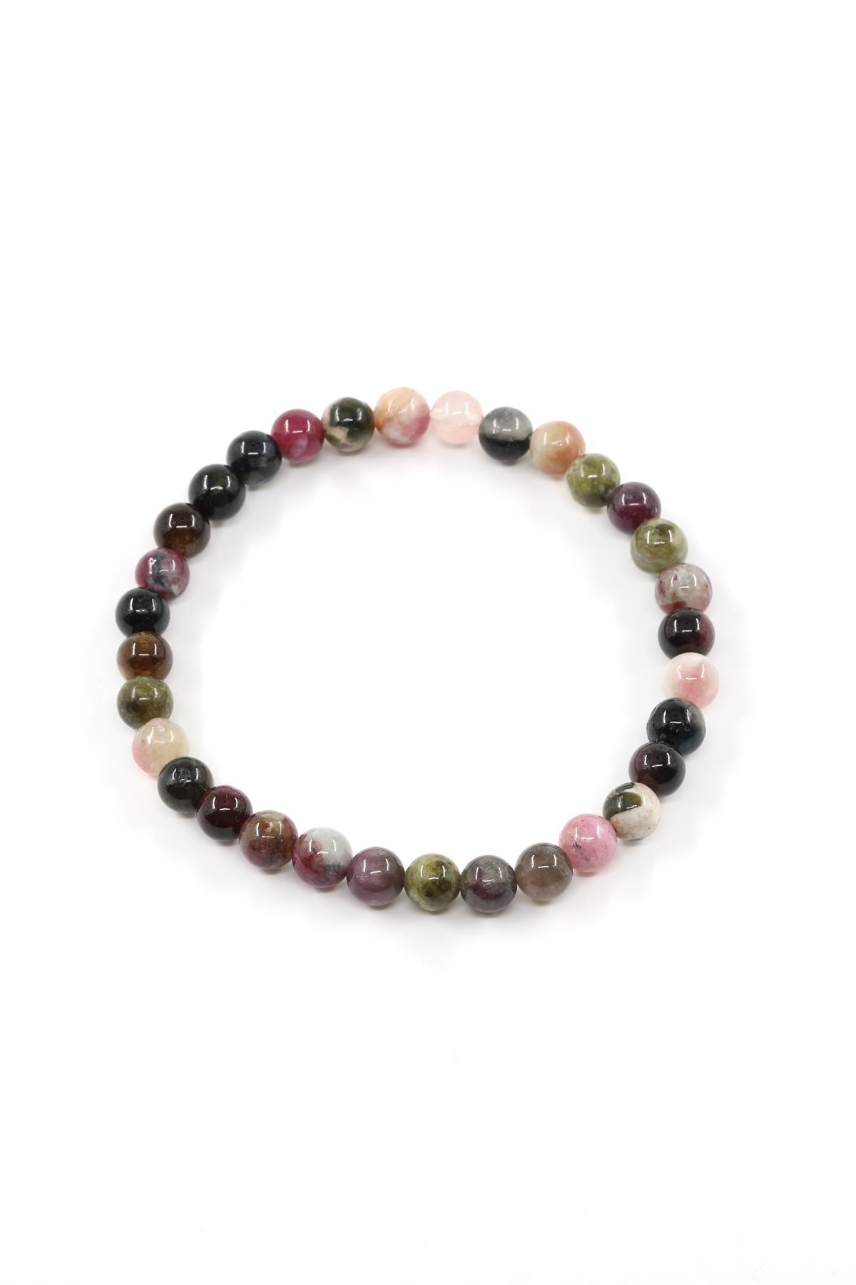 Turmalin Doğal Taş Bileklik 6 mm Küre Kesim