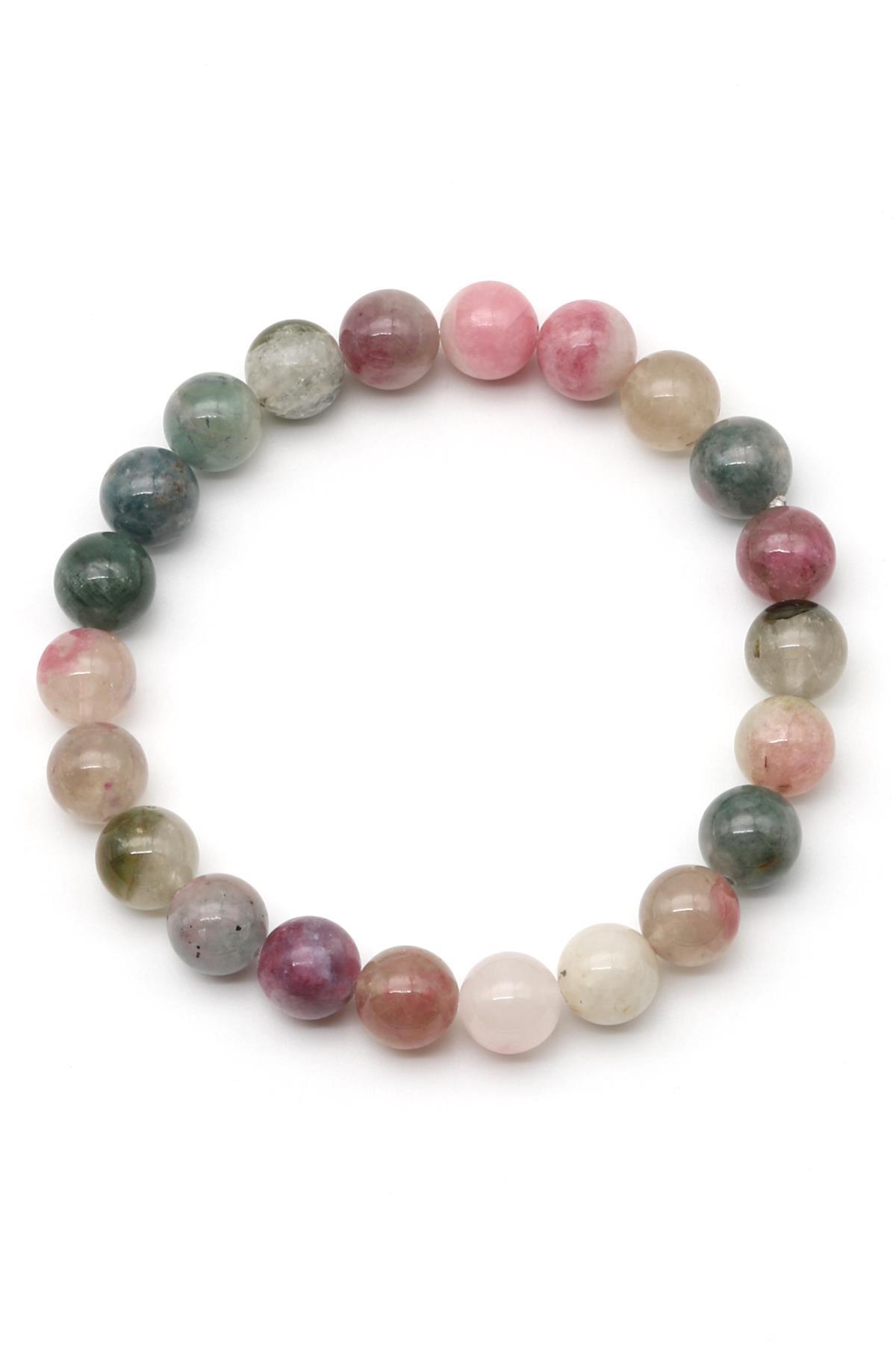 Turmalin Doğal Taş Bileklik 8 mm Küre Kesim