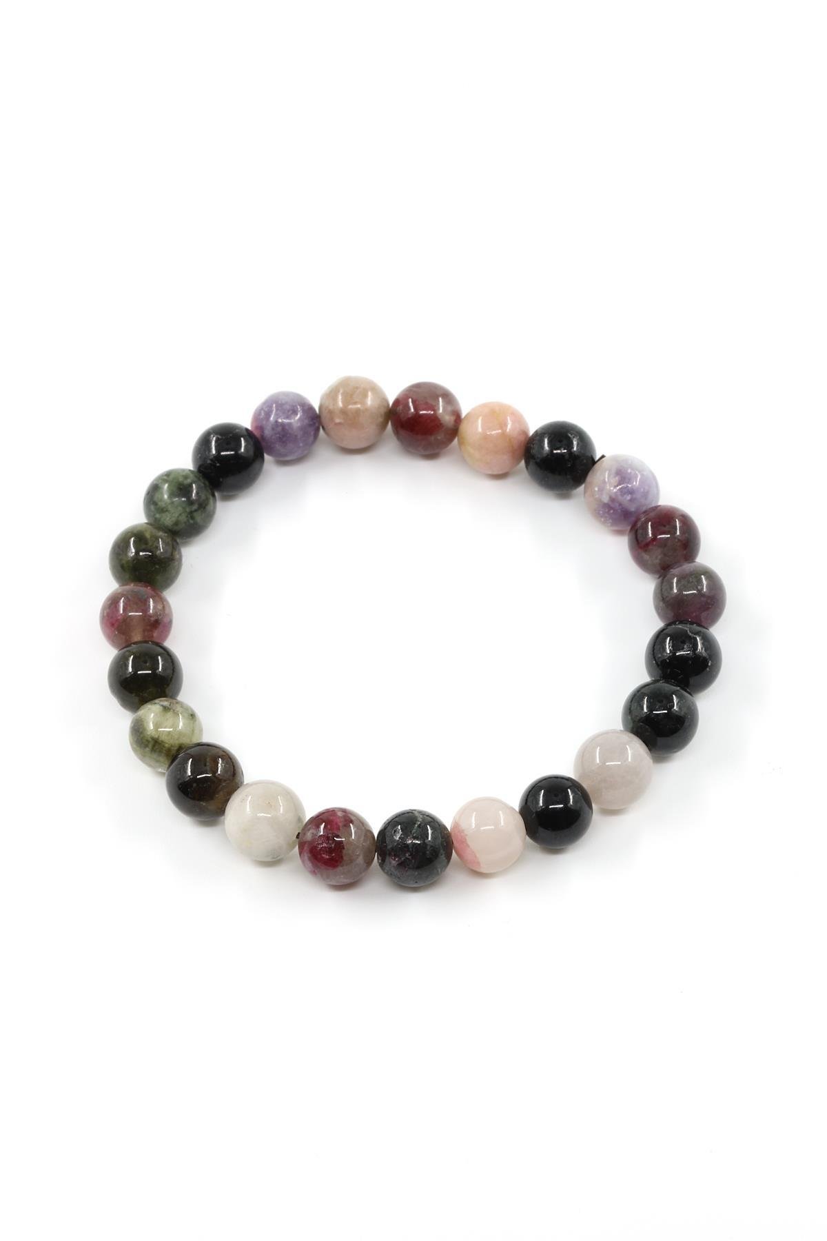 Turmalin Doğal Taş Bileklik 8 mm Küre Kesim