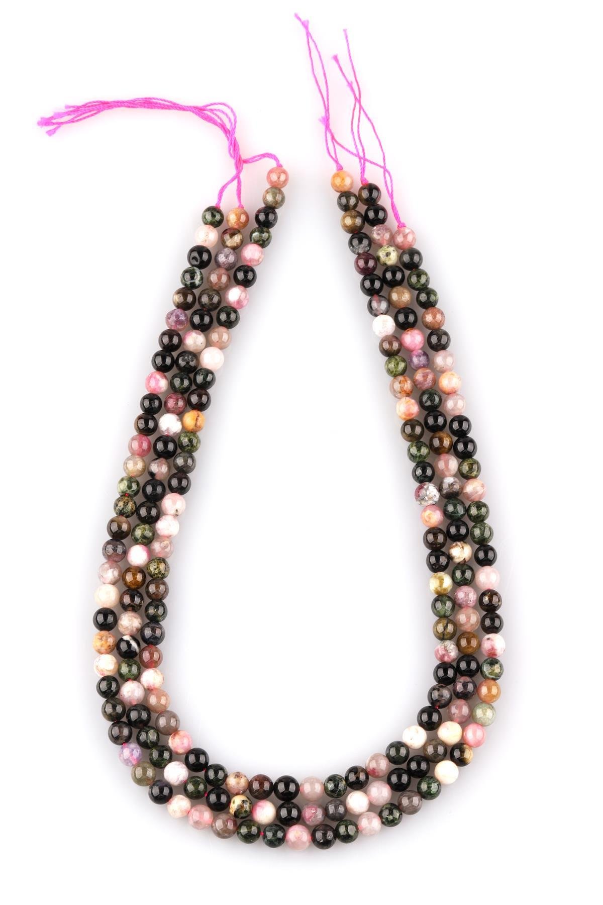 Turmalin Doğal Taş Dizi 6 mm Küre Kesim