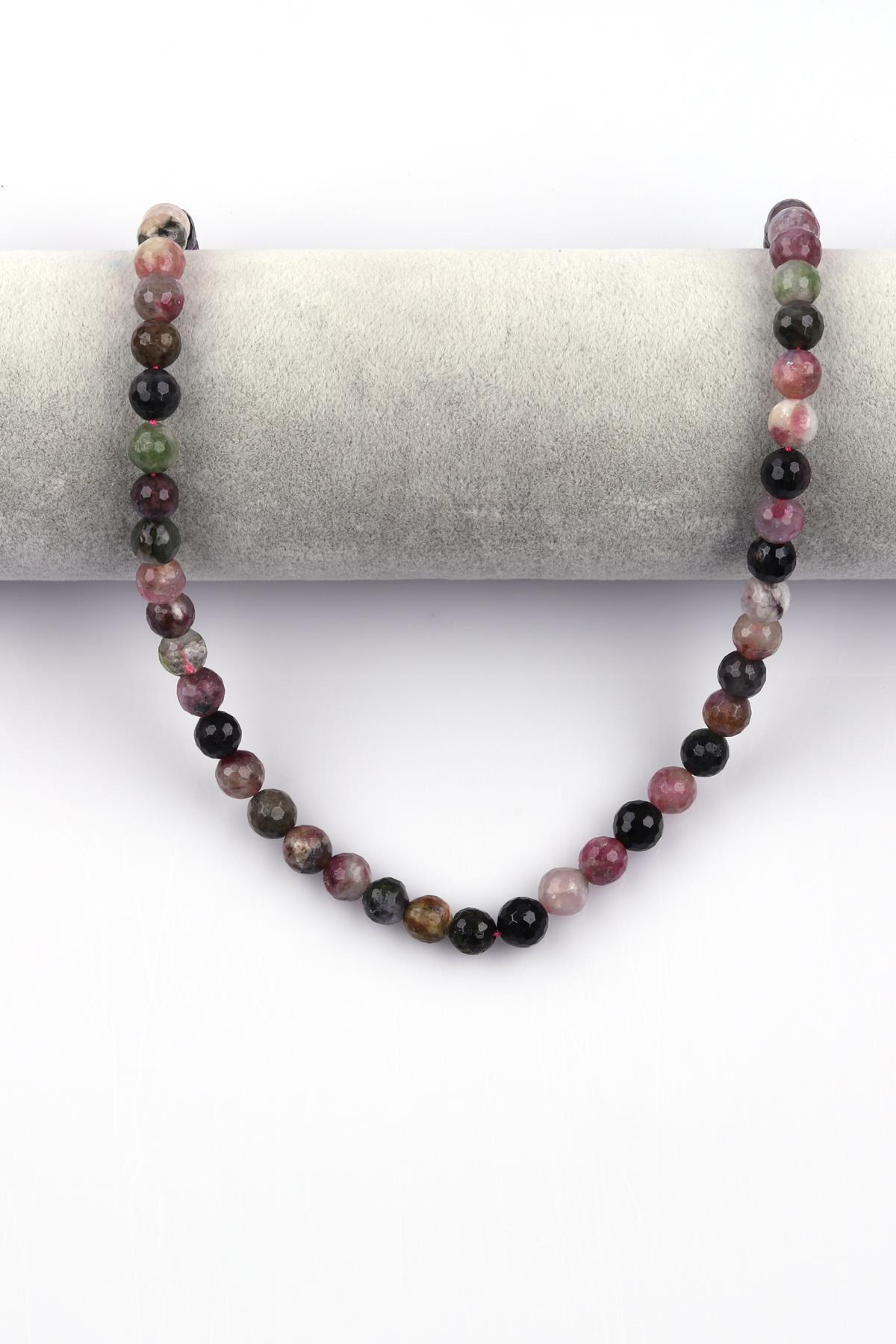 Turmalin Doğal Taş Dizi 8 mm Fasetli Küre Kesim