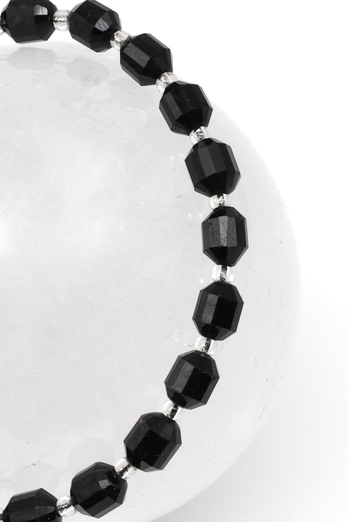 Turmalin Doğal Taş Makrome Örme Bileklik Hexagonel Kesim