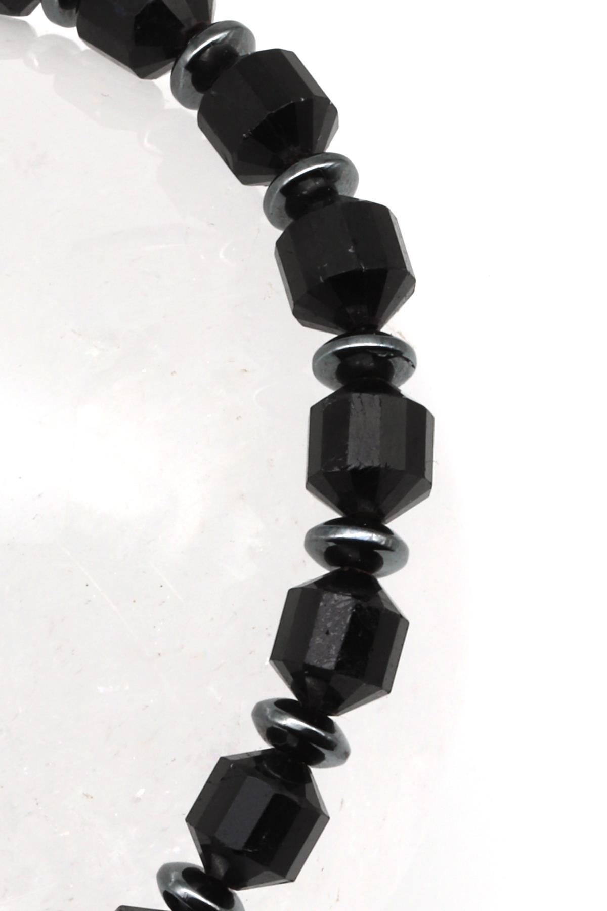 Turmalin Doğal Taş Makrome Örme Bileklik Hexagonal Kesim