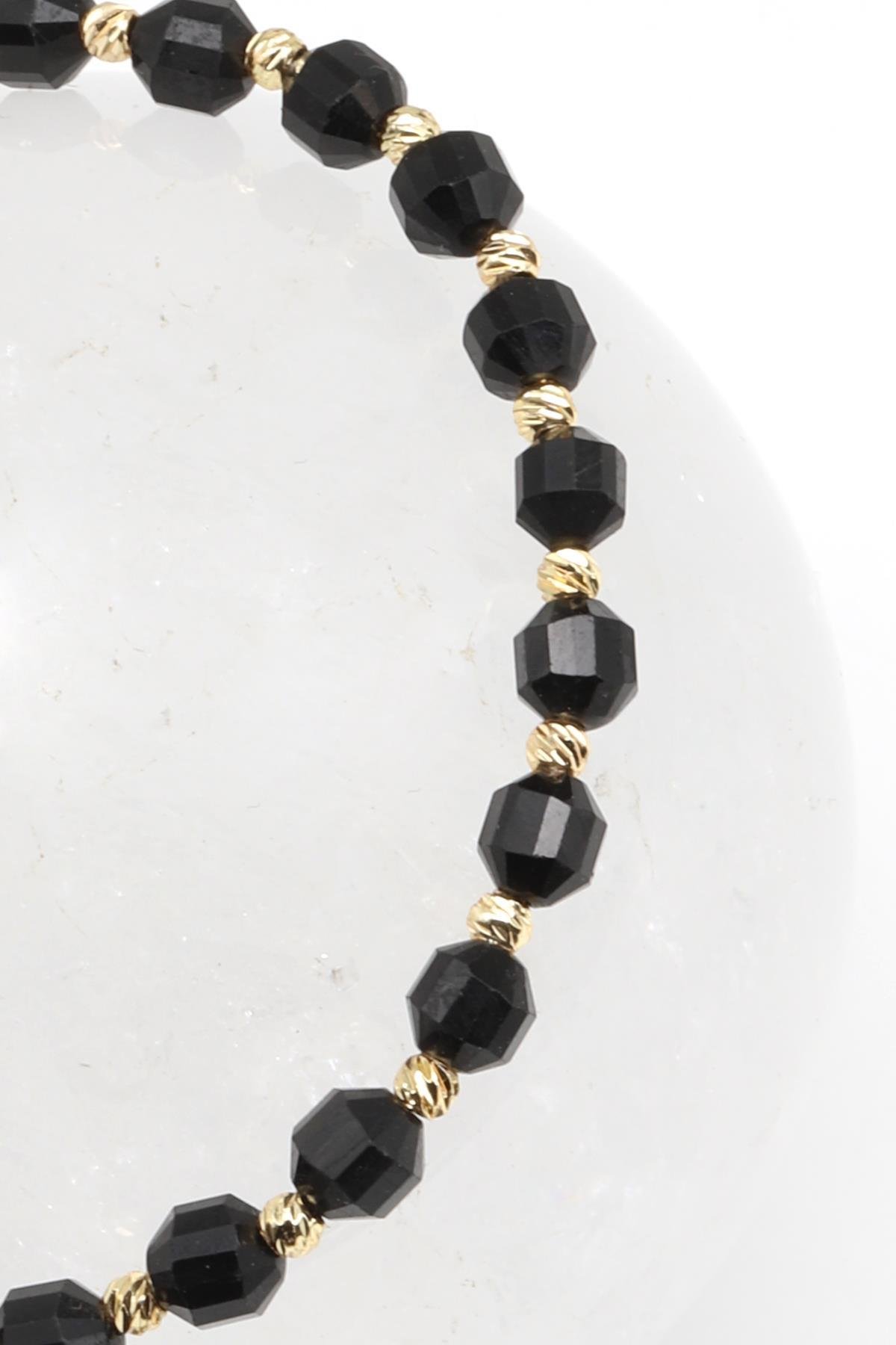 Turmalin Doğal Taş Makrome Örme Bileklik Hexagonel Kesim