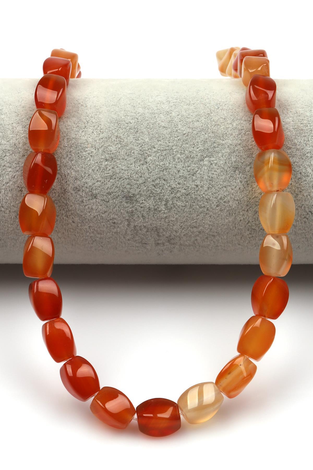 Turuncu Akik Doğaltaş Dizi 8 x 11 mm Burgu Kesim