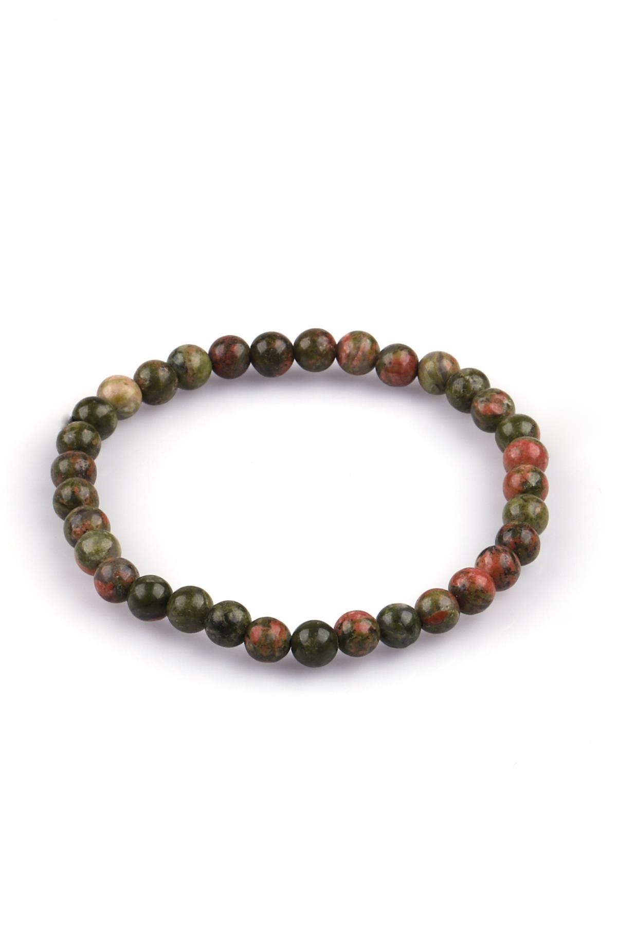 Unakit Doğal Taş Bileklik 6mm Küre Kesim