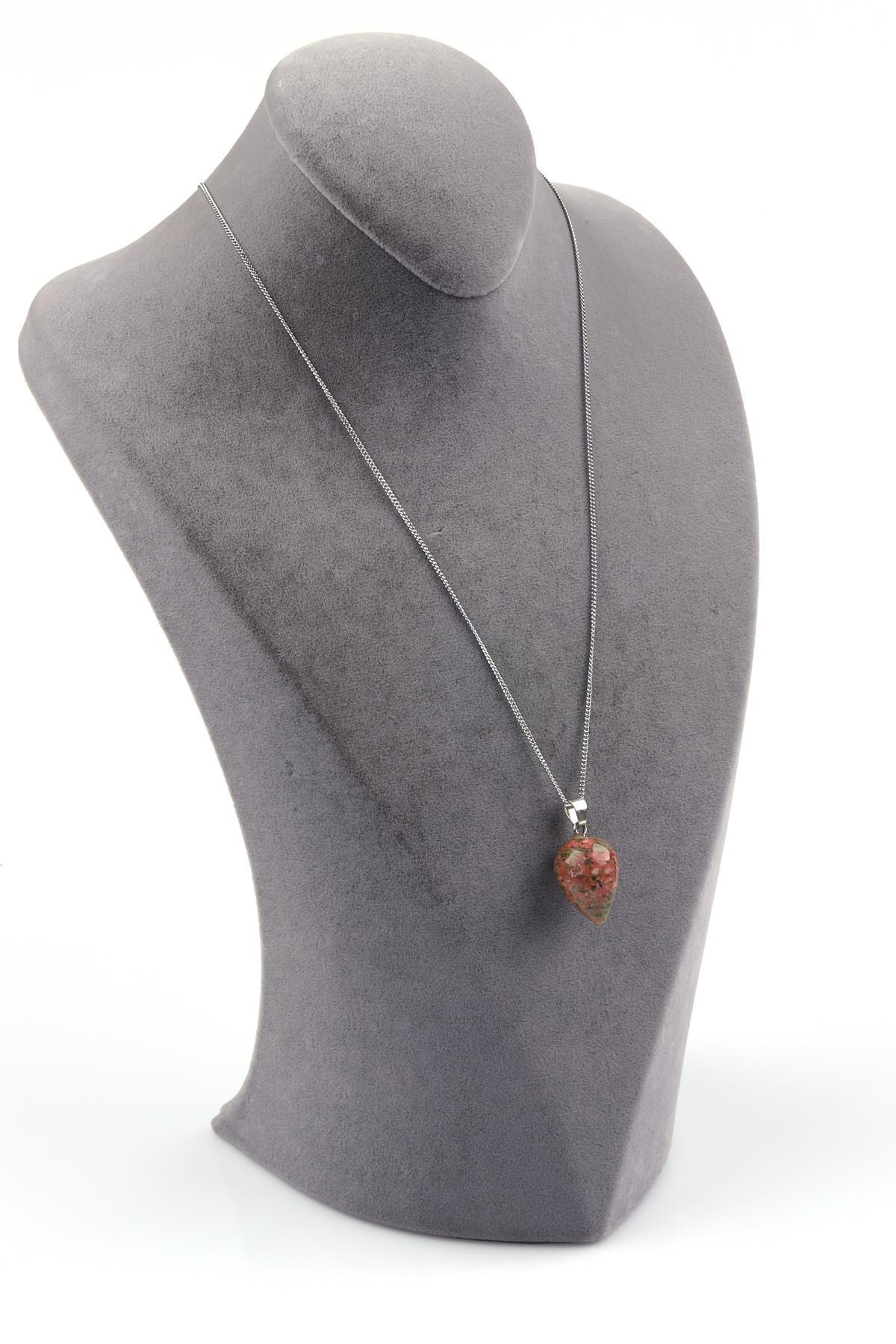 Unakit Doğal Taş Damla Model Kolye 