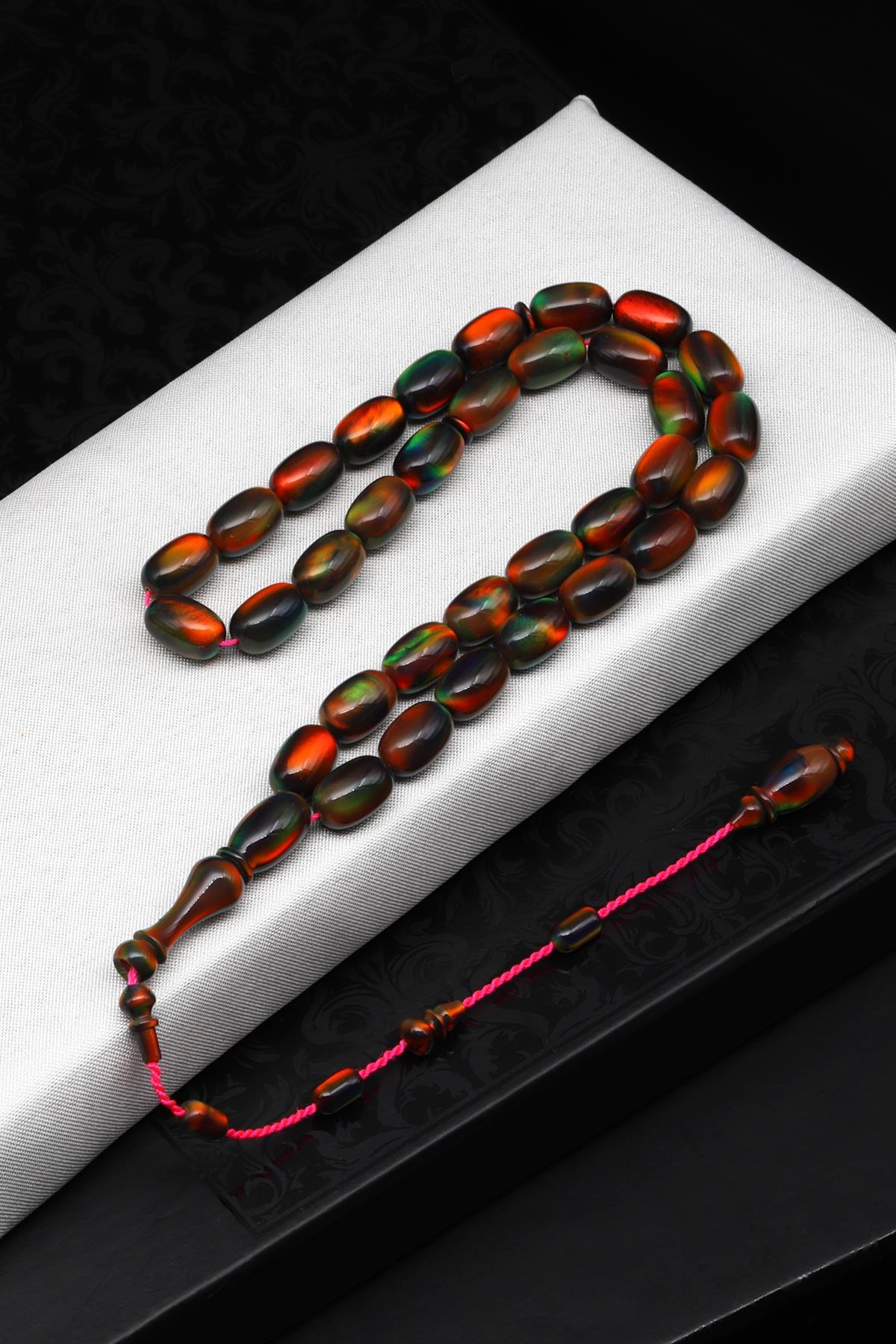 Usta İşçilikli Koleksiyonluk Opal Tesbih 7 x 11 mm Kapsül Kesim