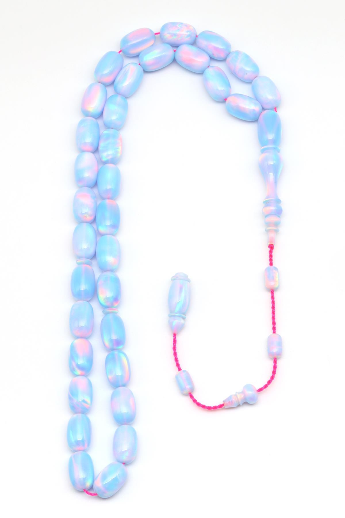 Usta İşçilikli Koleksiyonluk Opal Tesbih 7 x 11 mm Kapsül Kesim