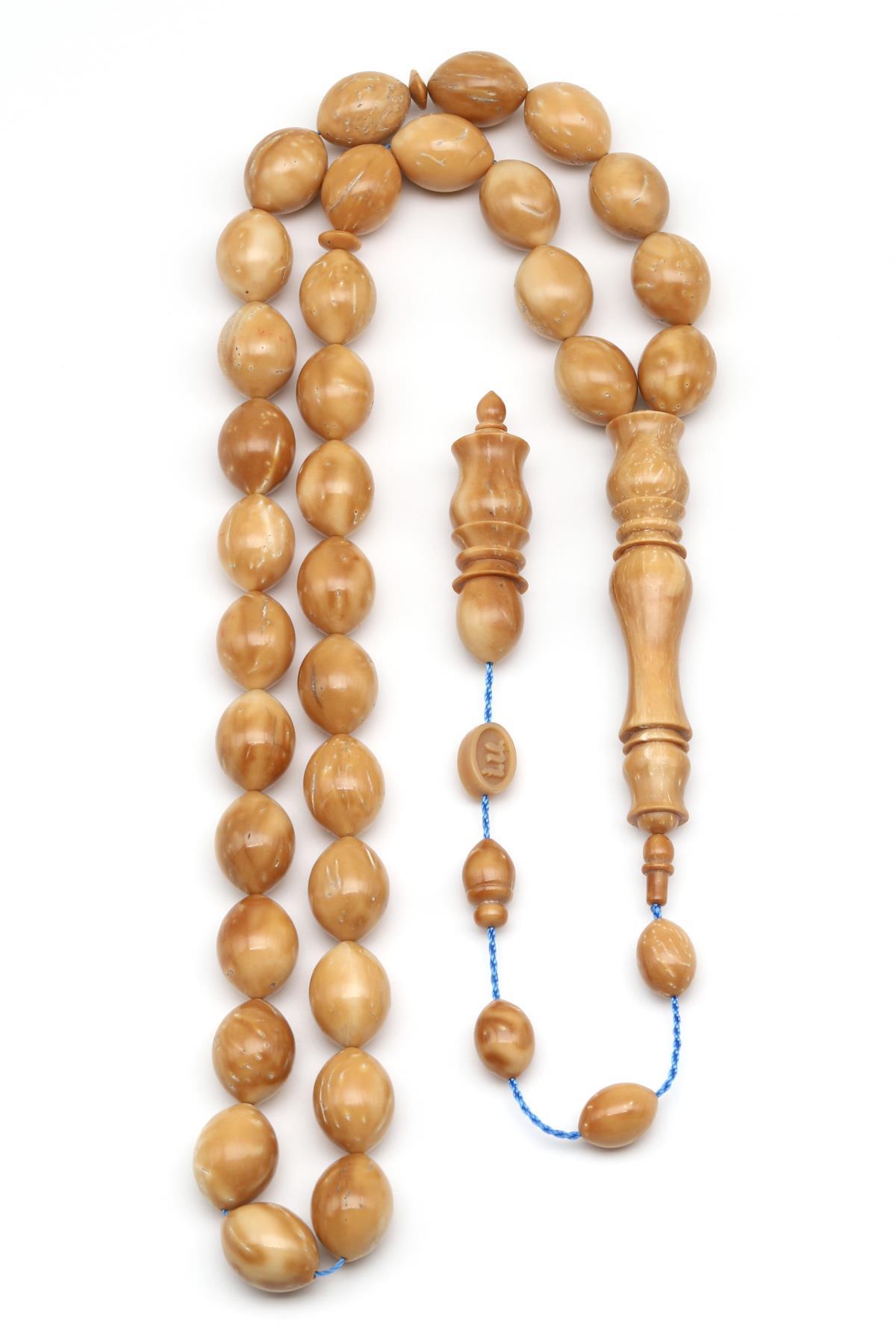 Usta İşçilikli Kuka Ağacı Tesbih 10 x 14 mm Arpa Kesim