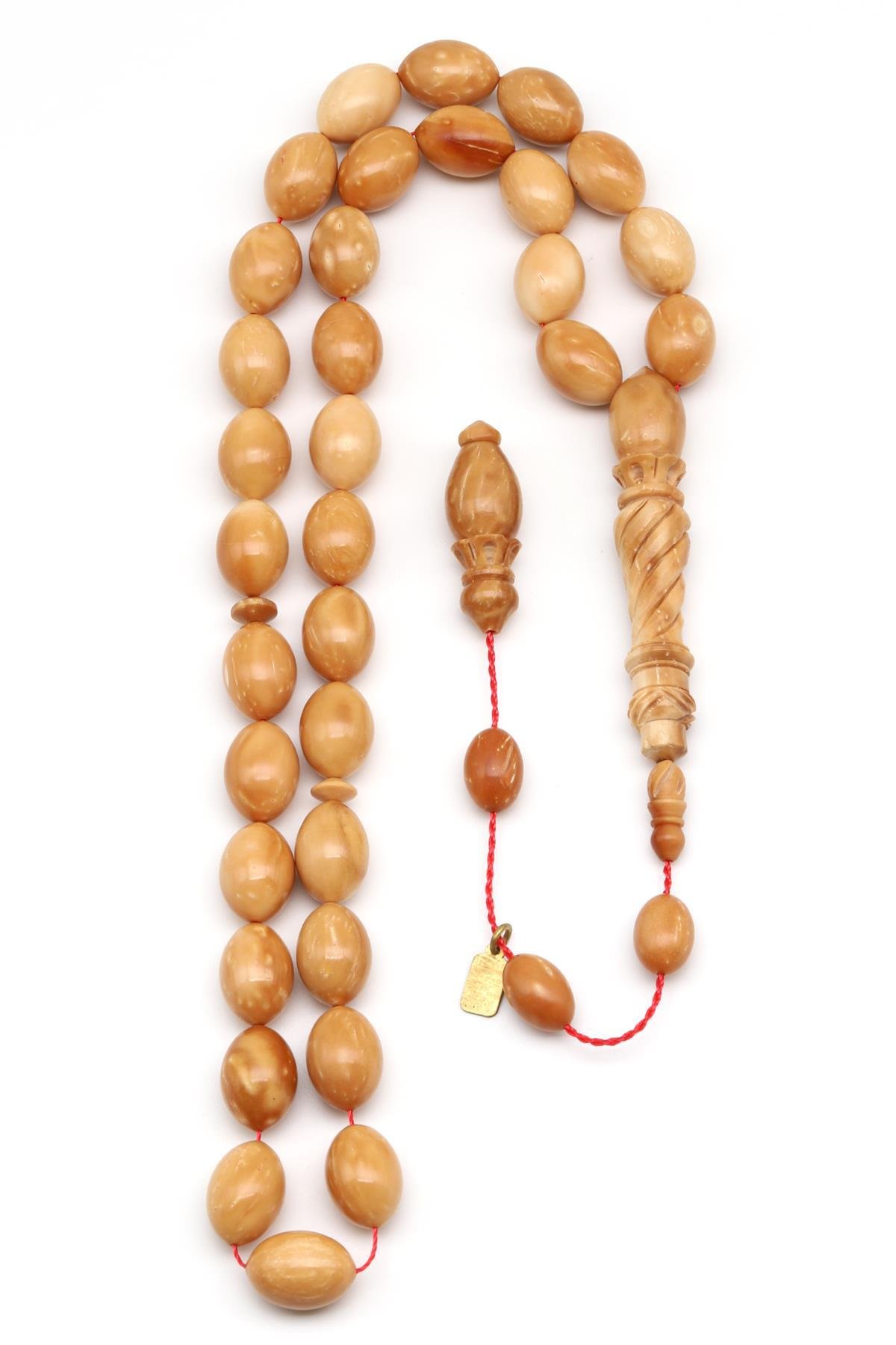 Usta İşçilikli Kuka Ağacı Tesbih 9 x 13 mm Arpa Kesim