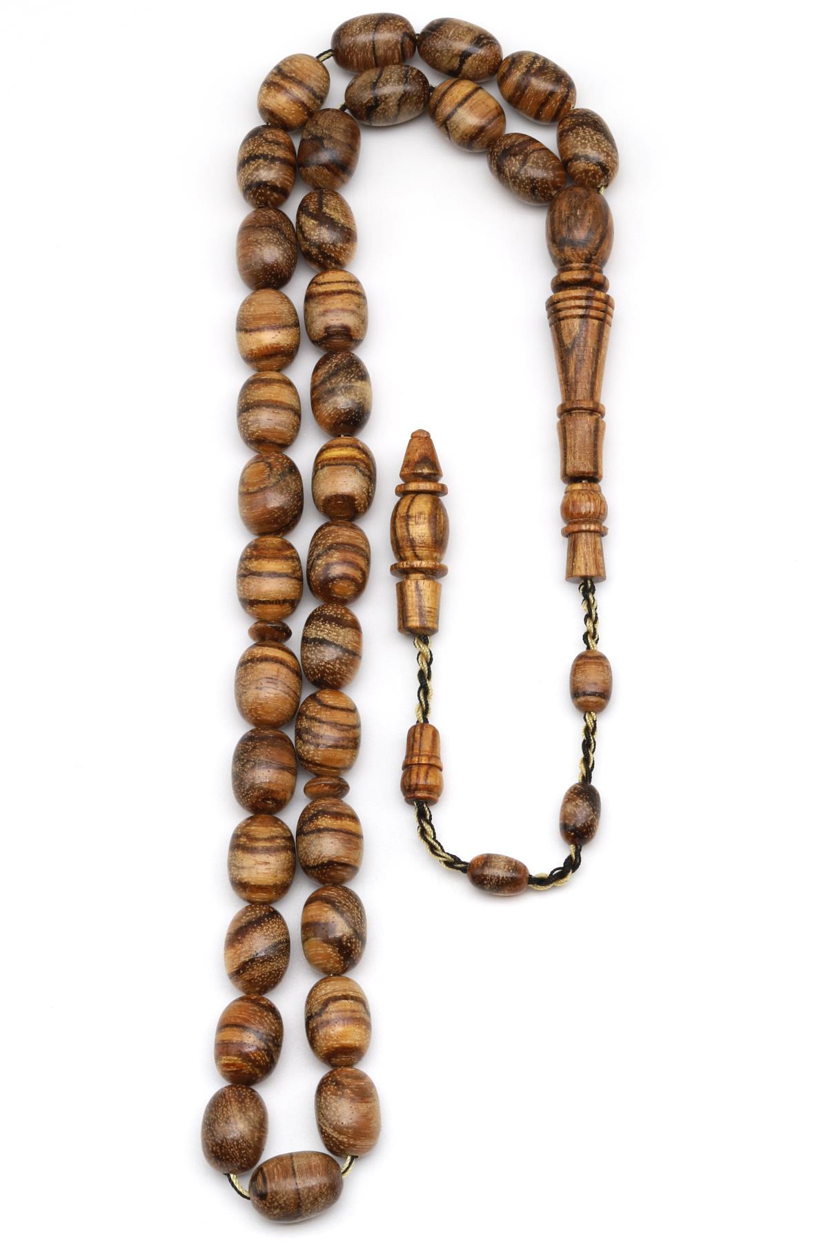 Usta İşçilikli Öd Ağacı Tesbih 8 x 11 mm Badem Kesim