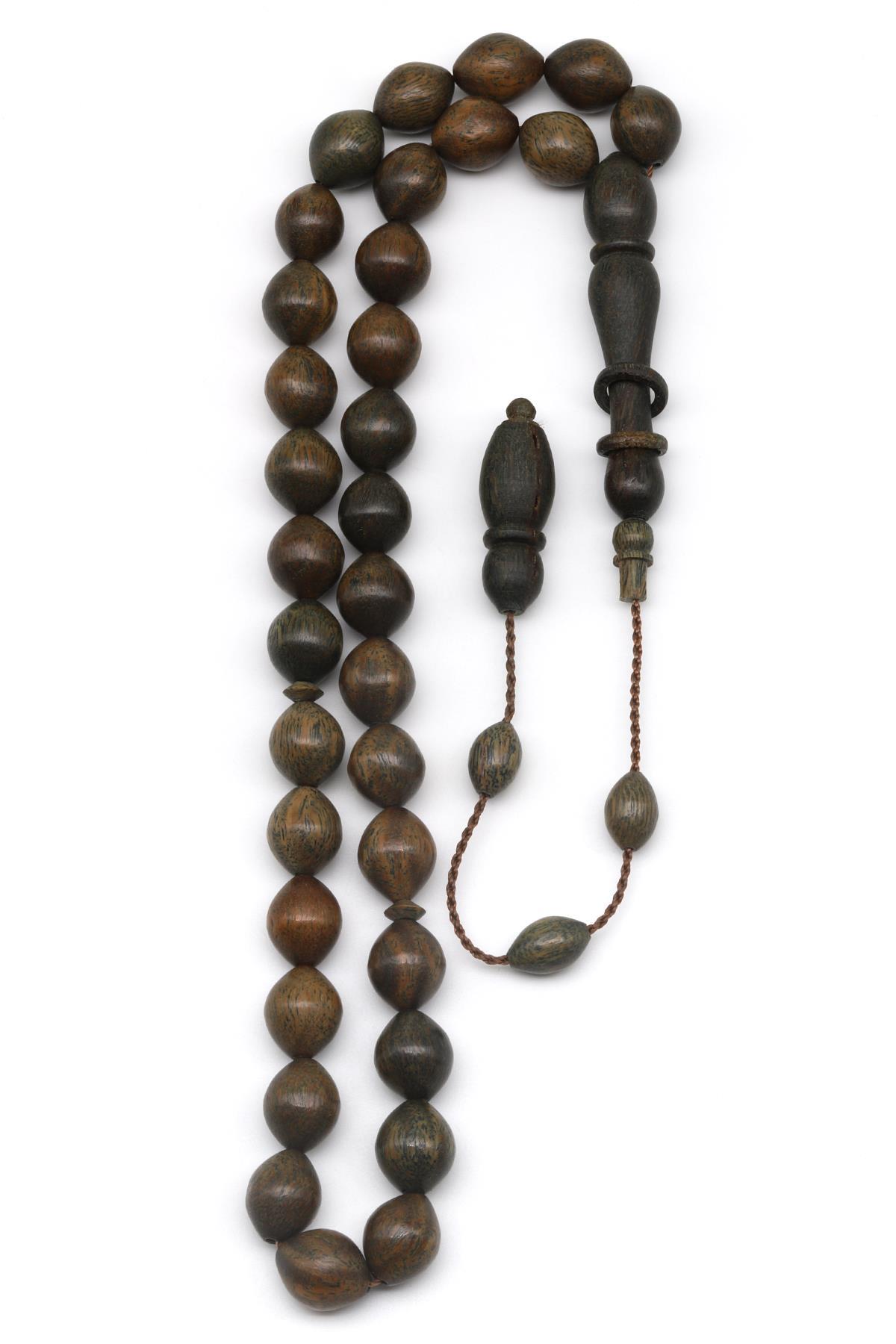 Usta İşçilikli Pelesenk Ağacı Tesbih 9 x 12 mm Beyzi Kesim