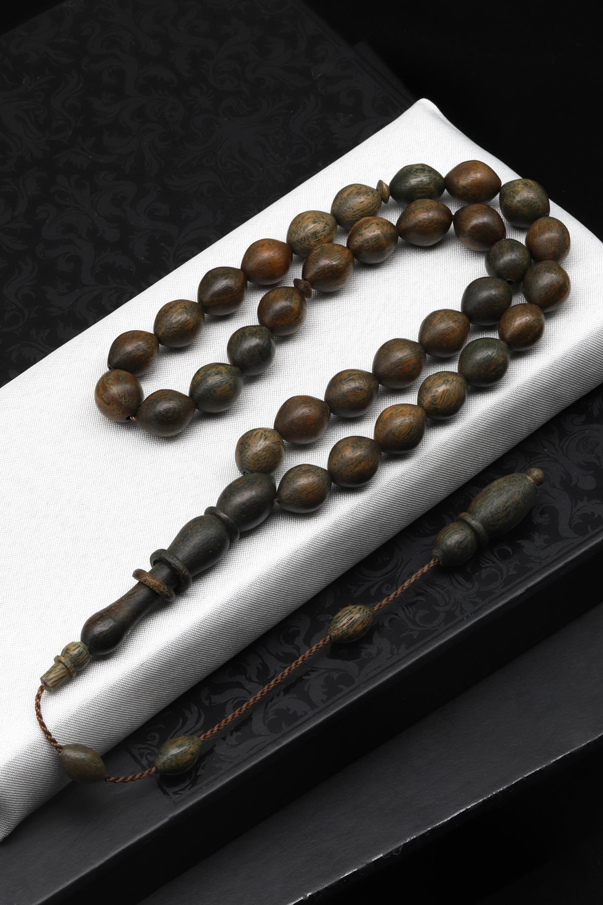Usta İşçilikli Pelesenk Ağacı Tesbih 9 x 12 mm Beyzi Kesim