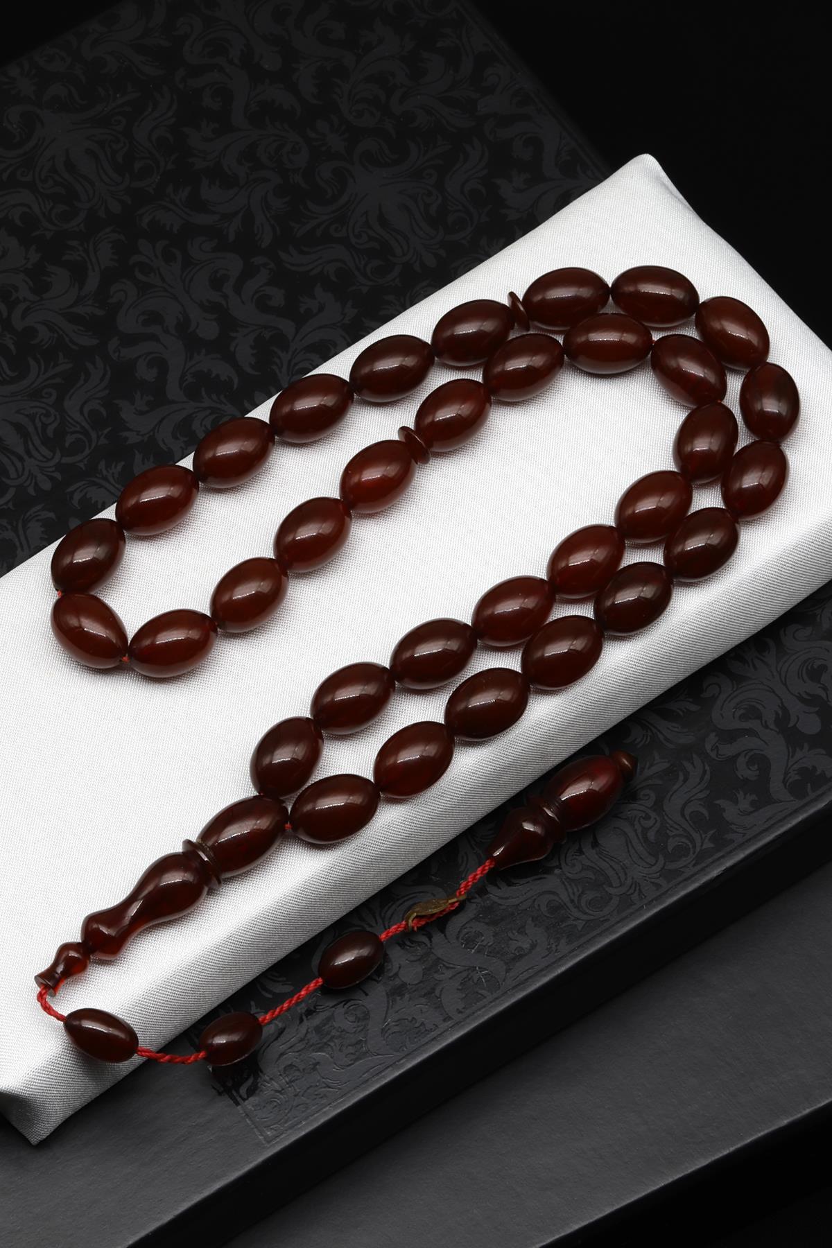 Usta İşçilikli Sıkma Tesbih 10 x 14 mm Beyzi Kesi