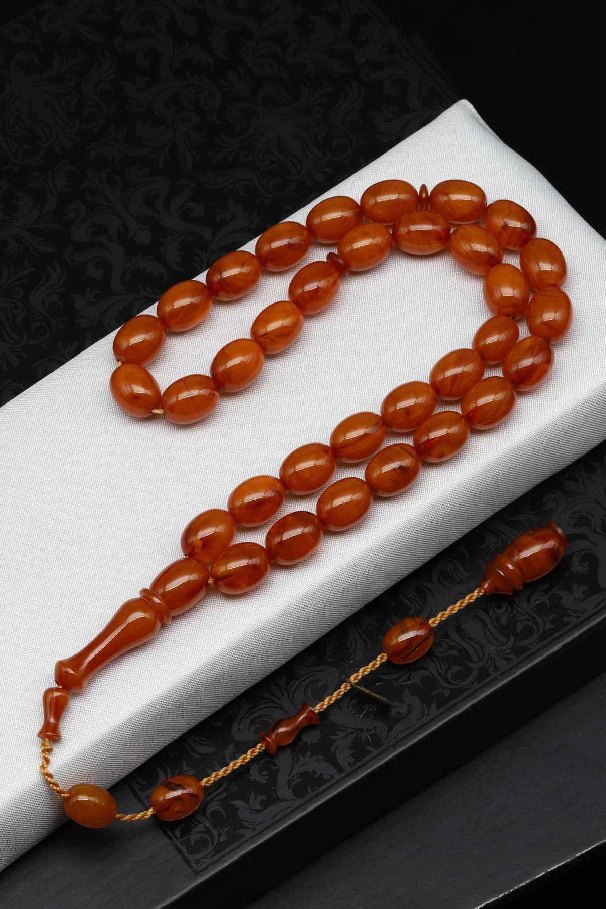 Usta İşçilikli Sıkma Tesbih 9 x 12 mm Beyzi Kesim