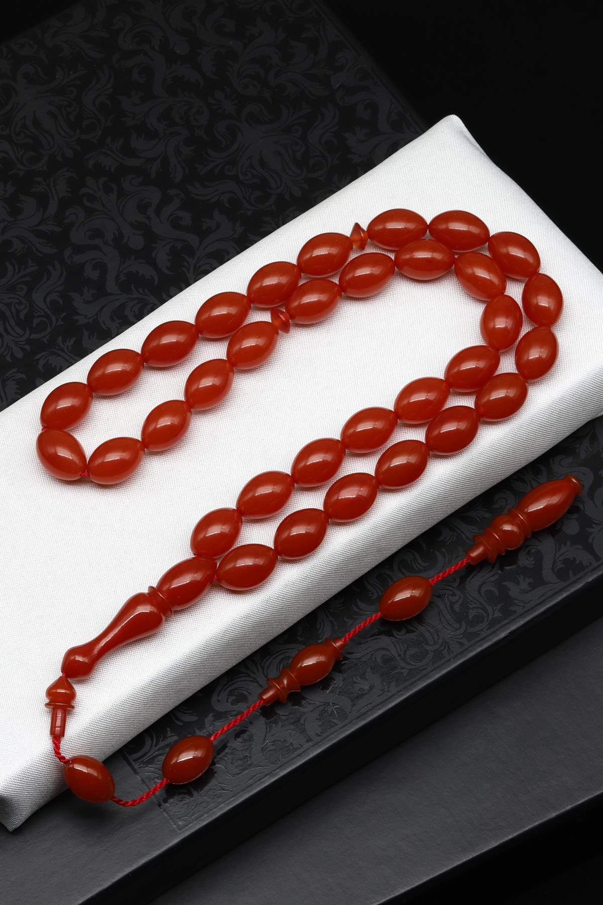 Usta İşçilikli Sıkma Tesbih 9 x 13 mm Arpa Kesi