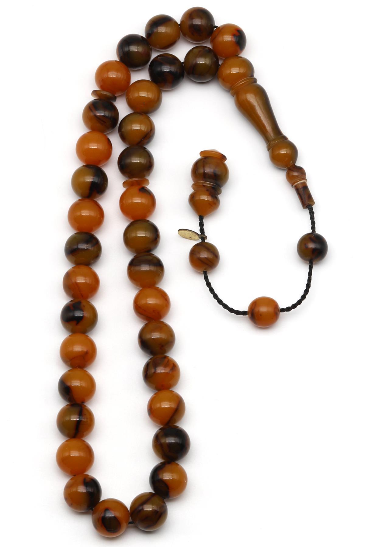 Usta İşçilikli Turuncu Sıkma Tesbih 10 mm Küre Kesim