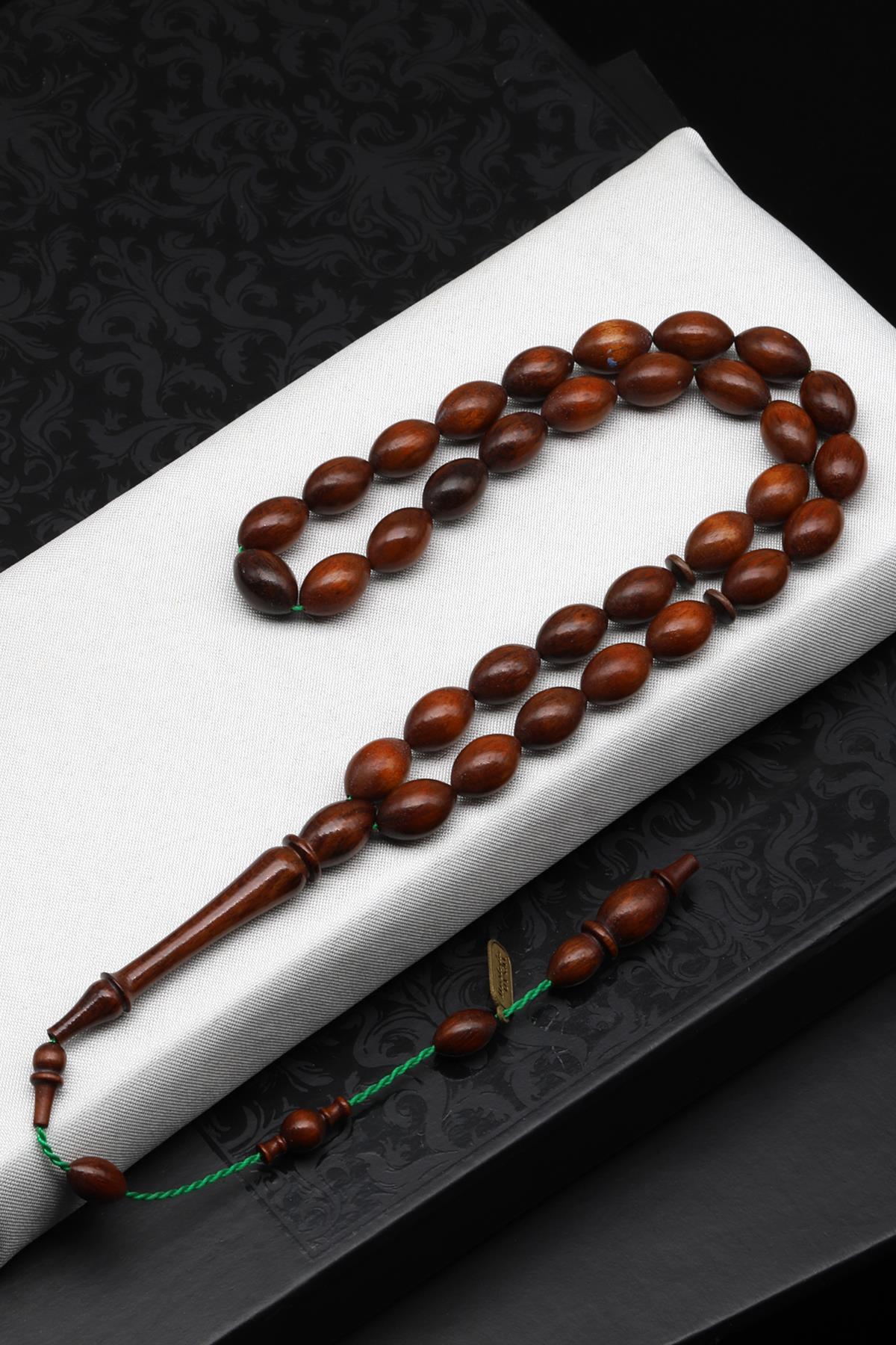 Usta İşçilikli Yılan Ağacı Tesbih 7 x 11 mm Arpa Kesim