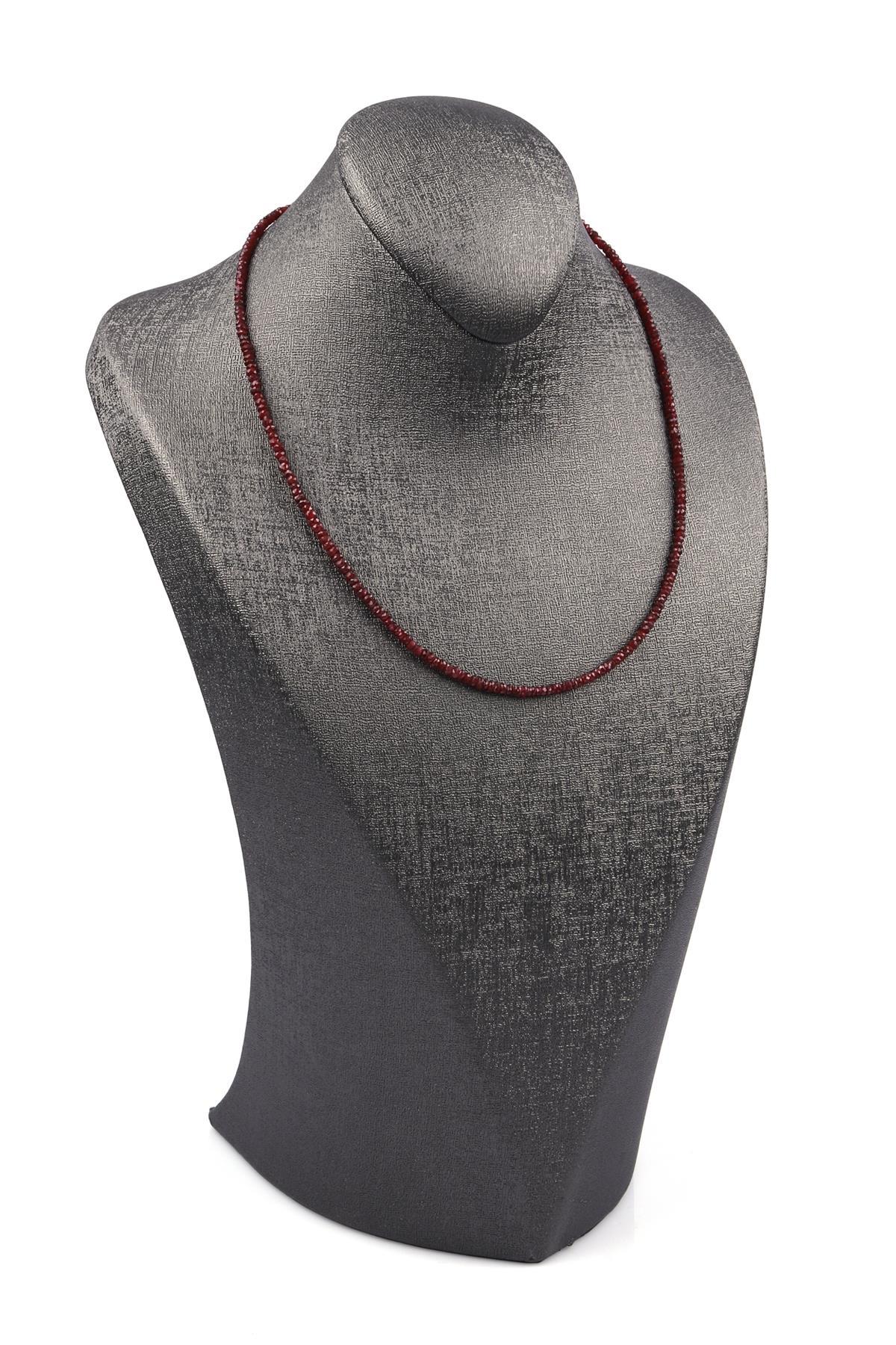 Yakut ( AA Kalite ) Doğal Taş Rondel Kesim Kolye