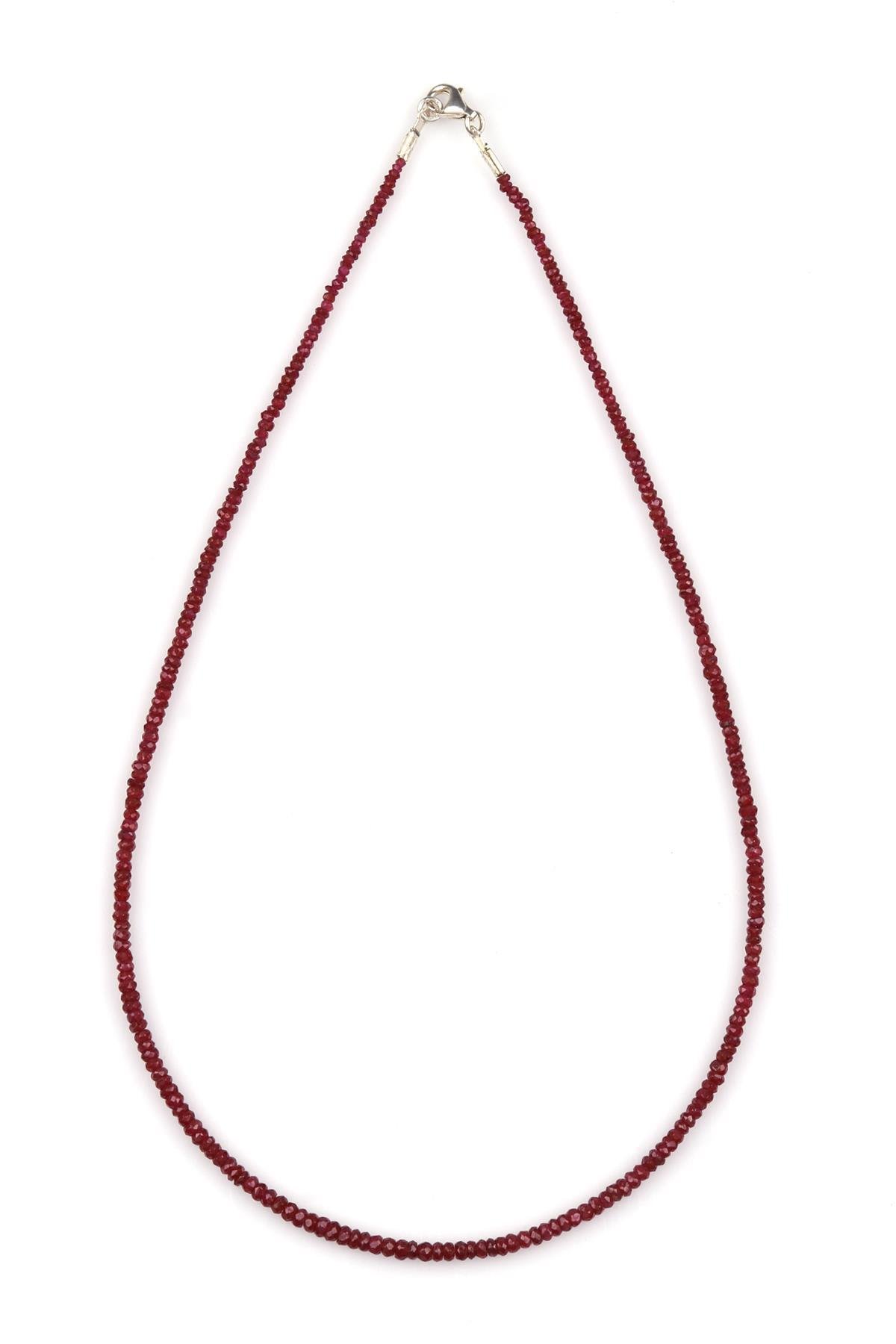 Yakut ( AA Kalite ) Doğal Taş Rondel Kesim Kolye