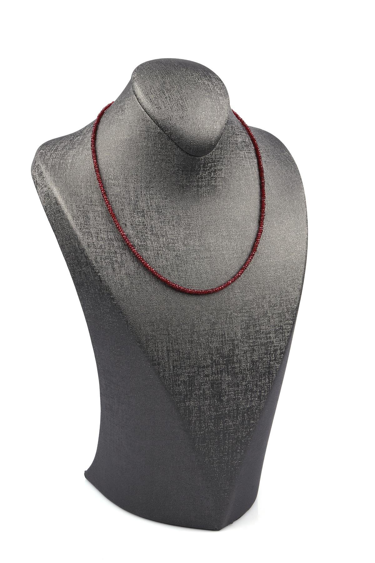 Yakut ( AA Kalite ) Doğal Taş Rondel Kesim Kolye