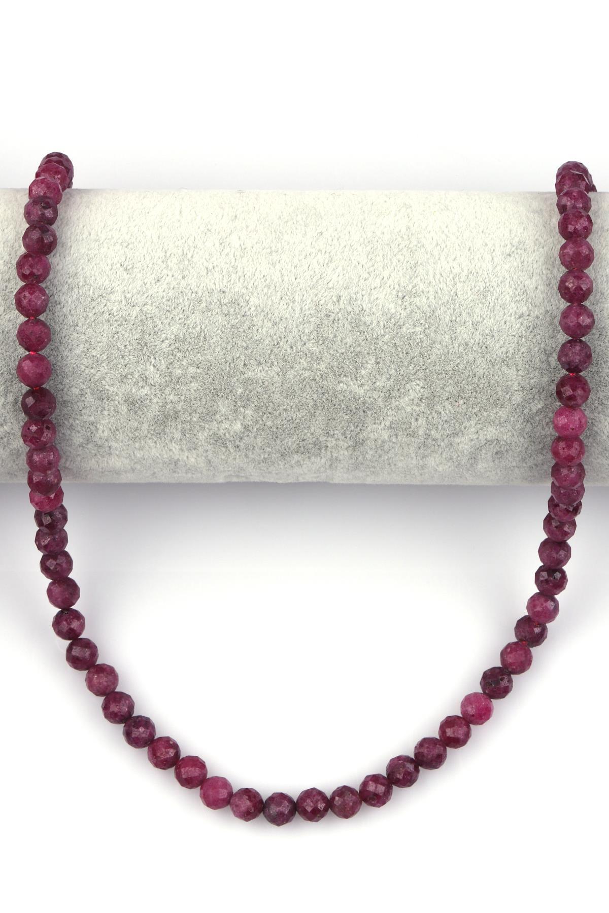 Yakut Doğal Taş Dizi 5 mm Fasetli Küre Kesim