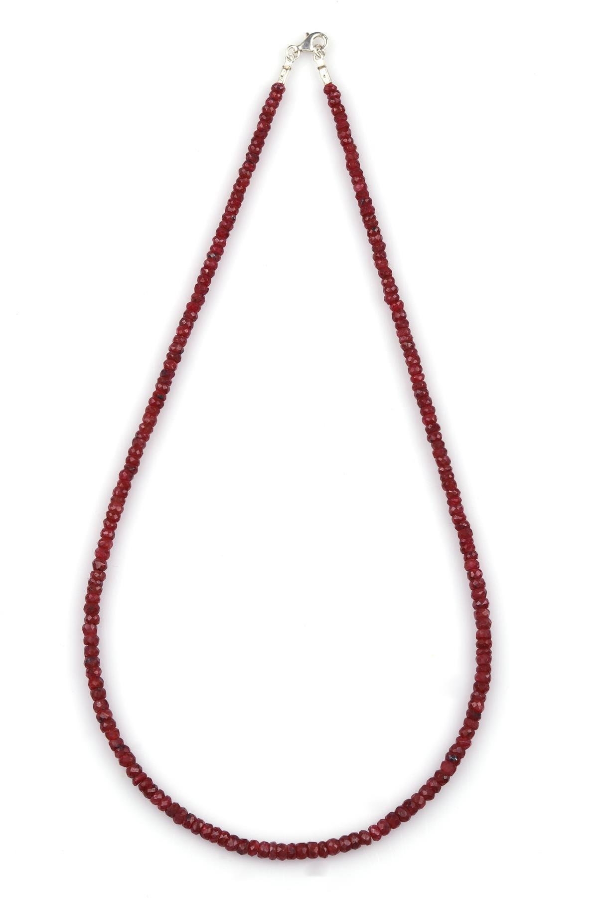 Yakut Doğal Taş Rondel Kesim Kolye