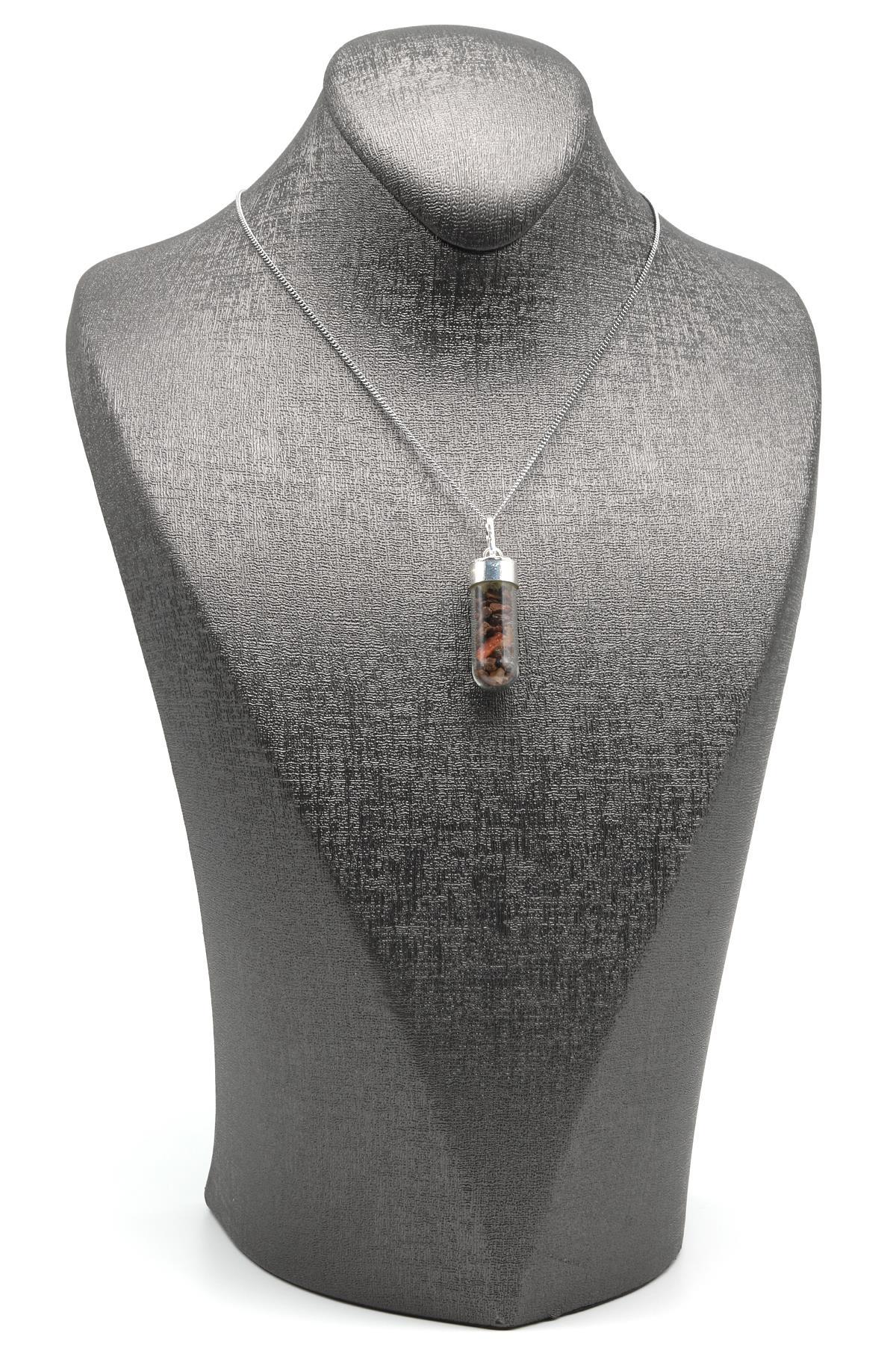 Yakut Doğal Taş Tüp Şişe Kolye