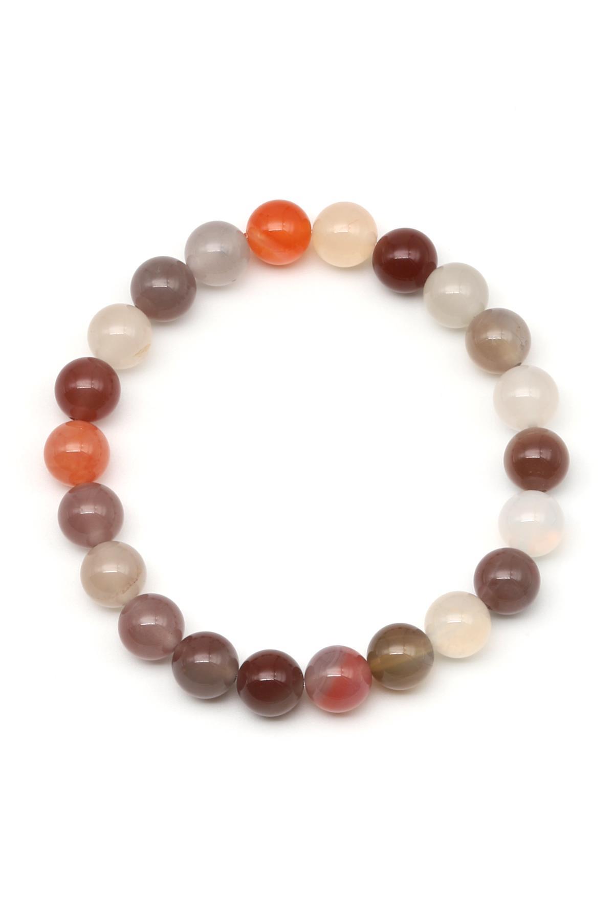 Yanyuan Akik Doğal Taş Bileklik 8 mm Küre Kesim