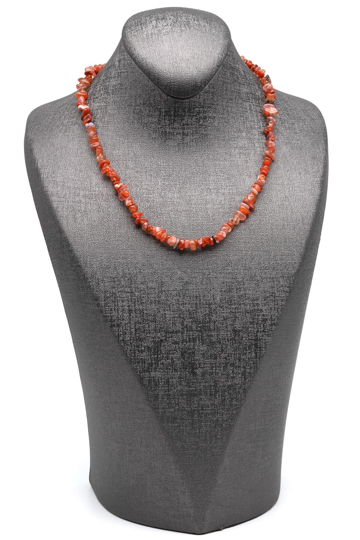 Yemen Akik ( Çelik Klipsli ) Doğal Taş Kırıktaş Kolye 