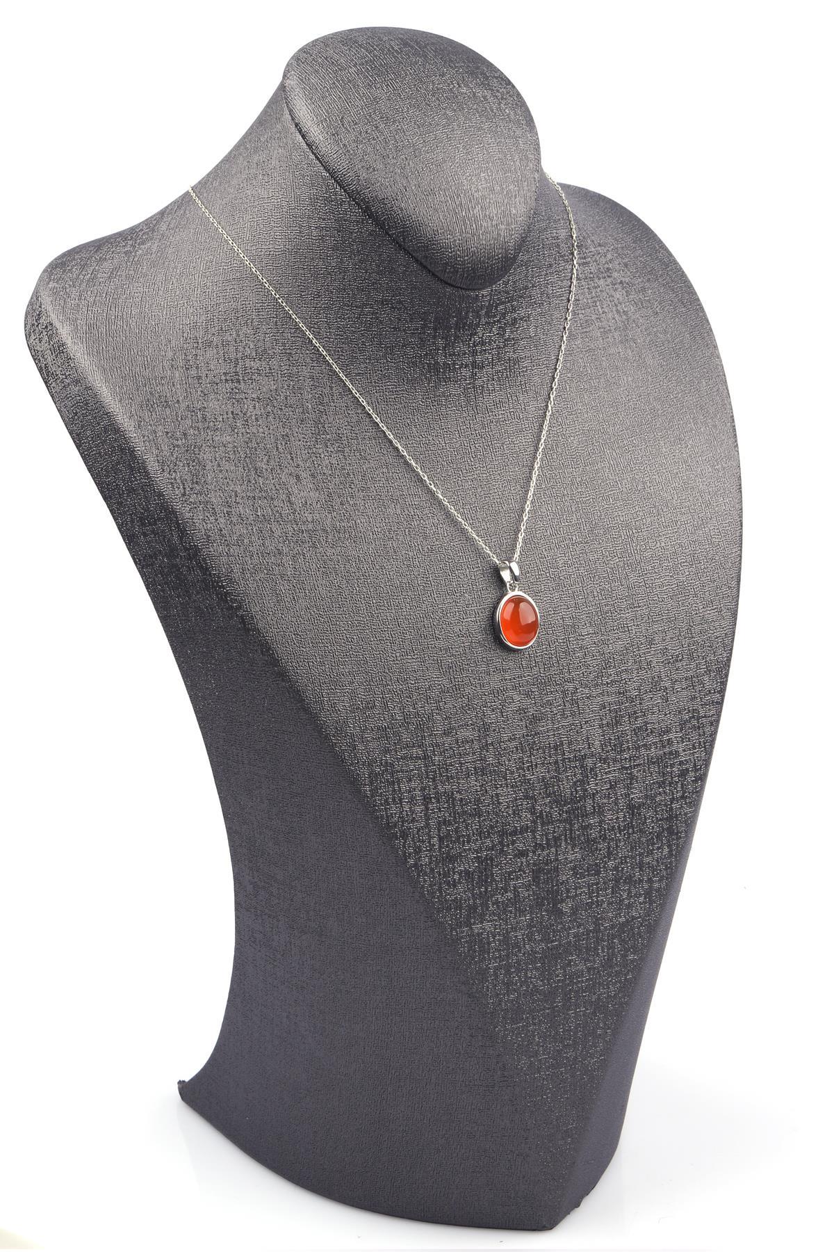 Yemen Akik Doğal Taş 925 Ayar Gümüş Kolye