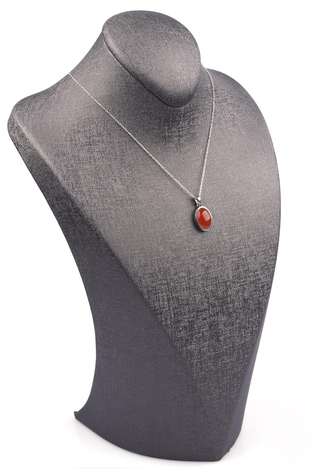 Yemen Akik Doğal Taş 925 Ayar Gümüş Kolye