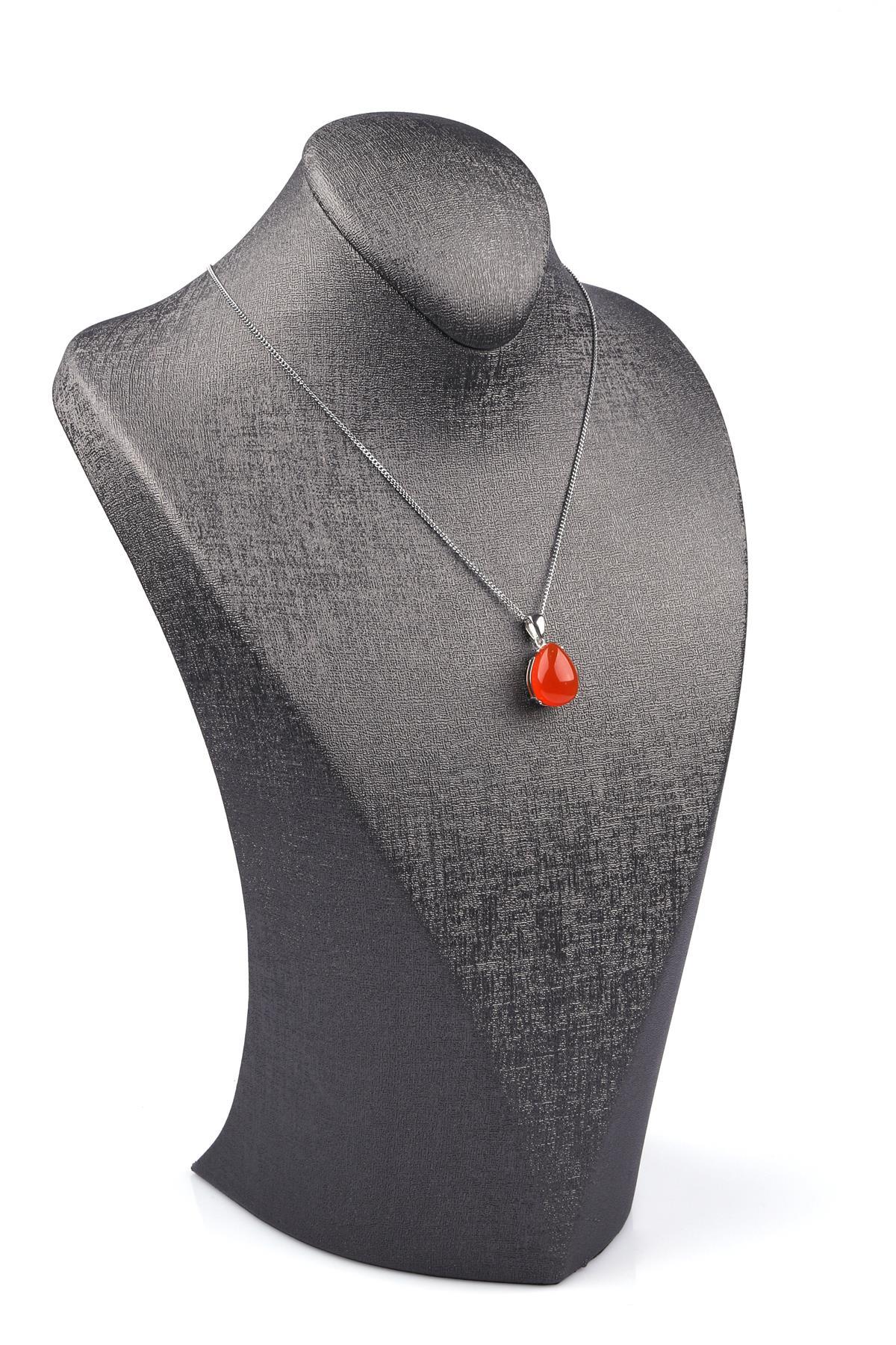 Yemen Akik Doğal Taş 925 Ayar Gümüş Kolye