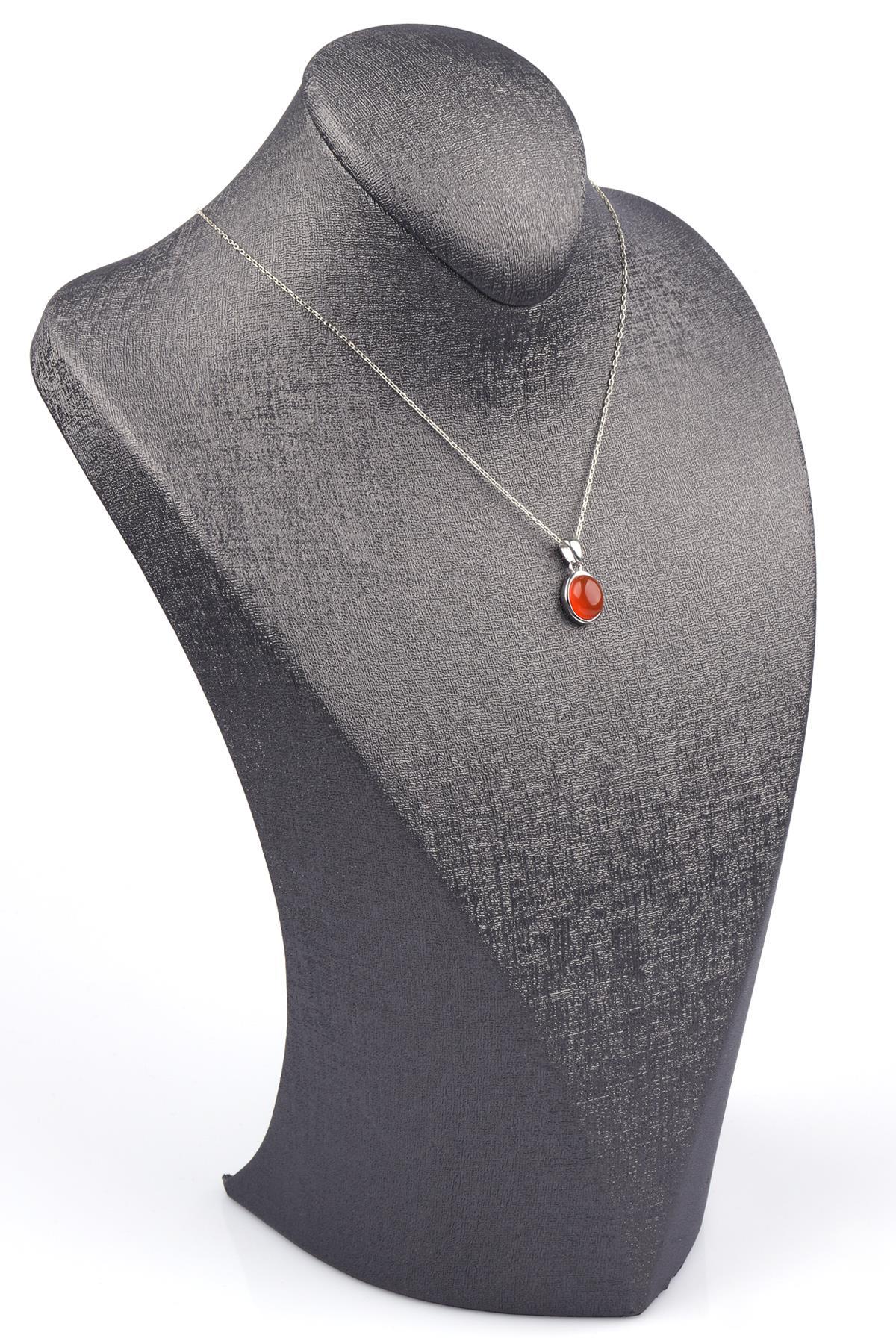 Yemen Akik Doğal Taş 925 Ayar Gümüş Kolye