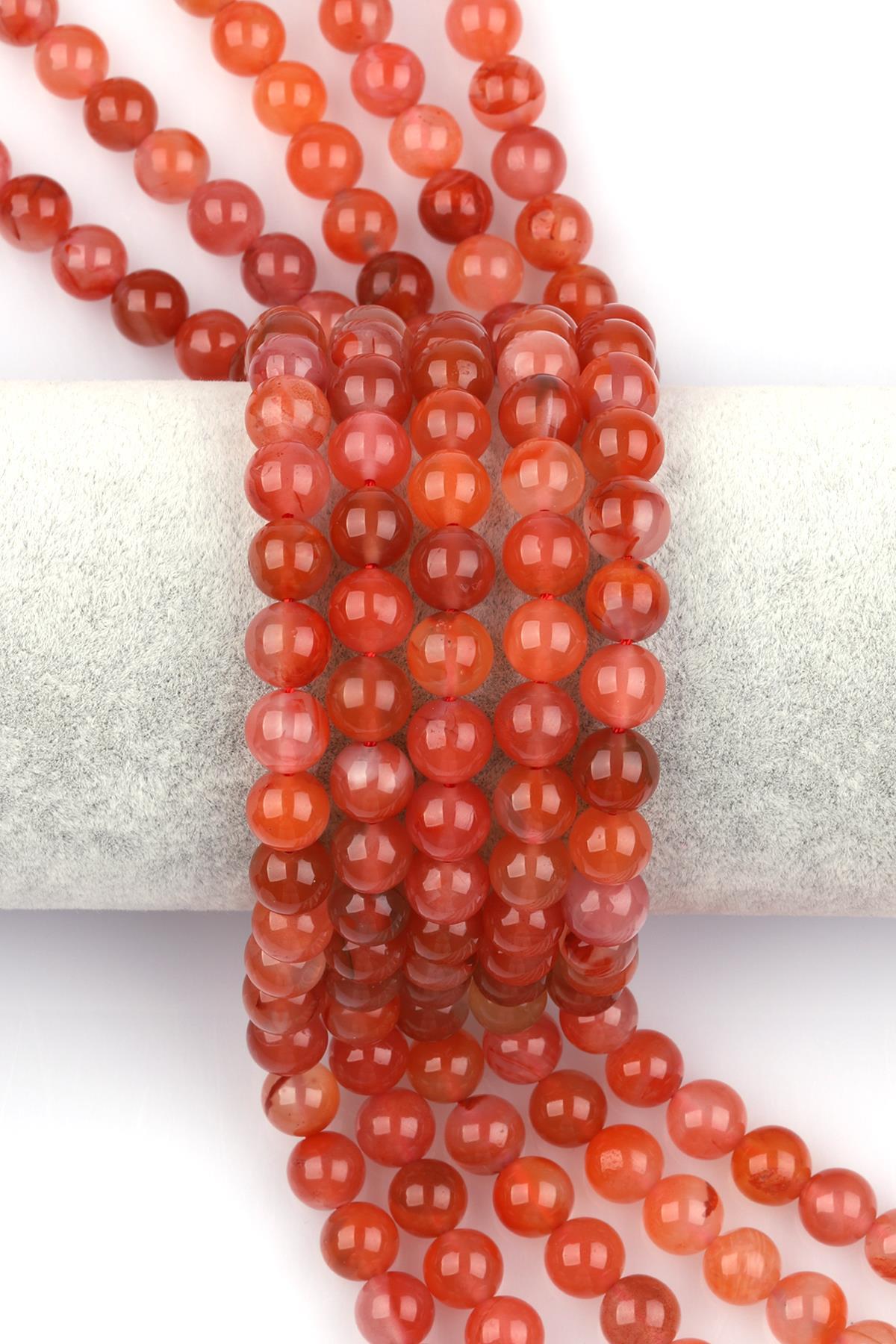 Yemen Akik Doğal Taş Dizi 8 mm Küre Kesim