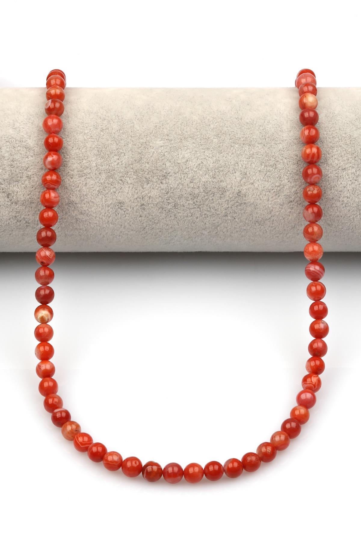 Yemen Akik Doğaltaş Dizi 6 mm Küre Kesim