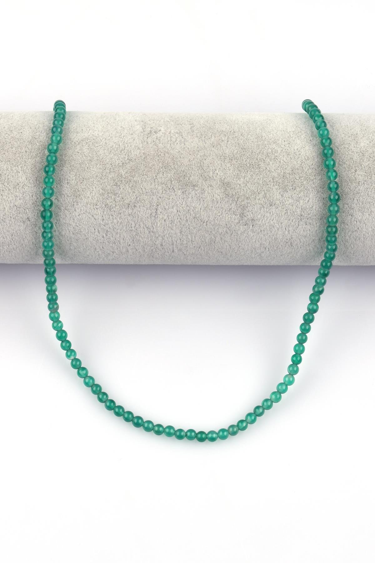 Yeşil Akik Doğal Taş Dizi 4 mm Küre Kesim