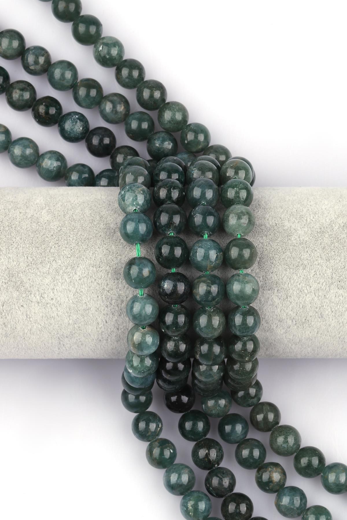 Yeşil Apatit Doğal Taş Dizi 10 mm Küre Kesim