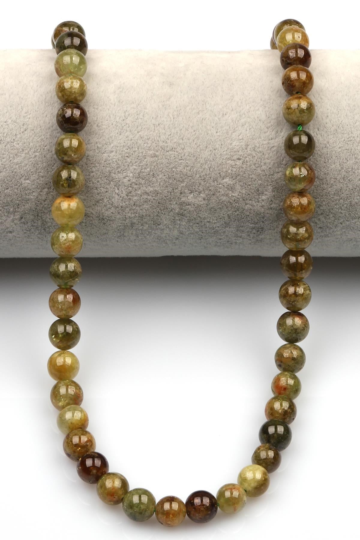 Yeşil Garnet (Tsaworit) Doğal Taş Dizi 8 mm Küre Kesim
