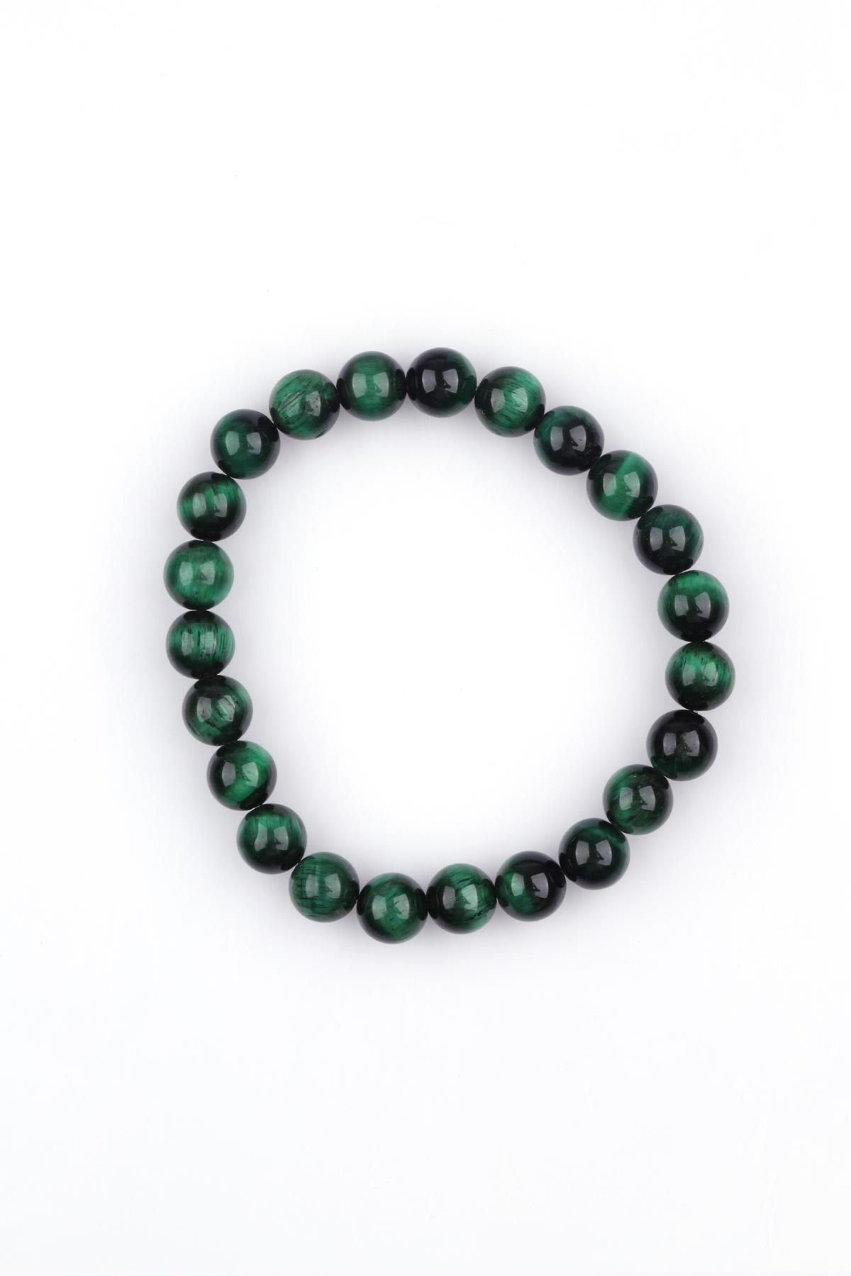 Yeşil Kaplan Gözü Doğal Taş 8 mm Küre Kesim Bileklik