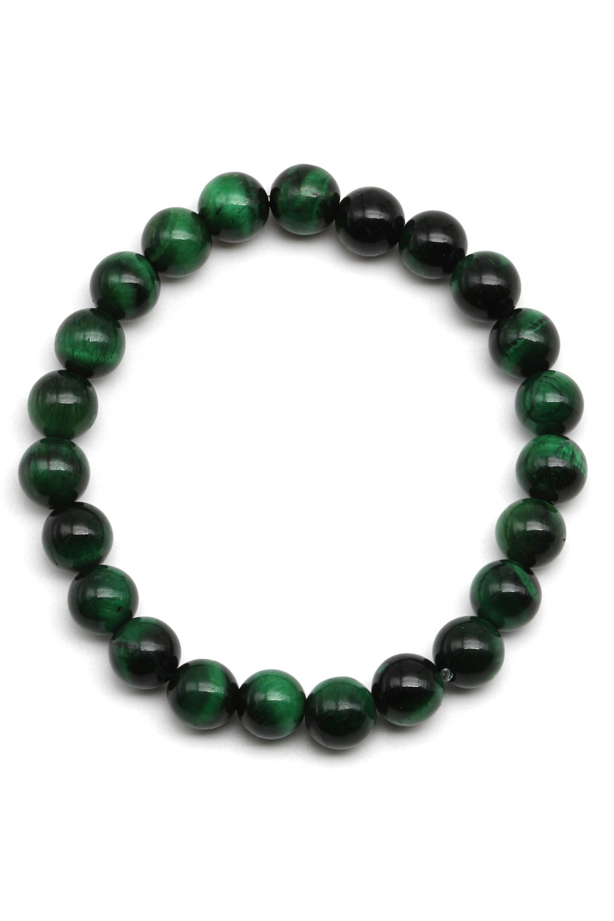 Yeşil Kaplan Gözü Doğal Taş Bileklik 8 mm Küre Kesim - BLK-2249