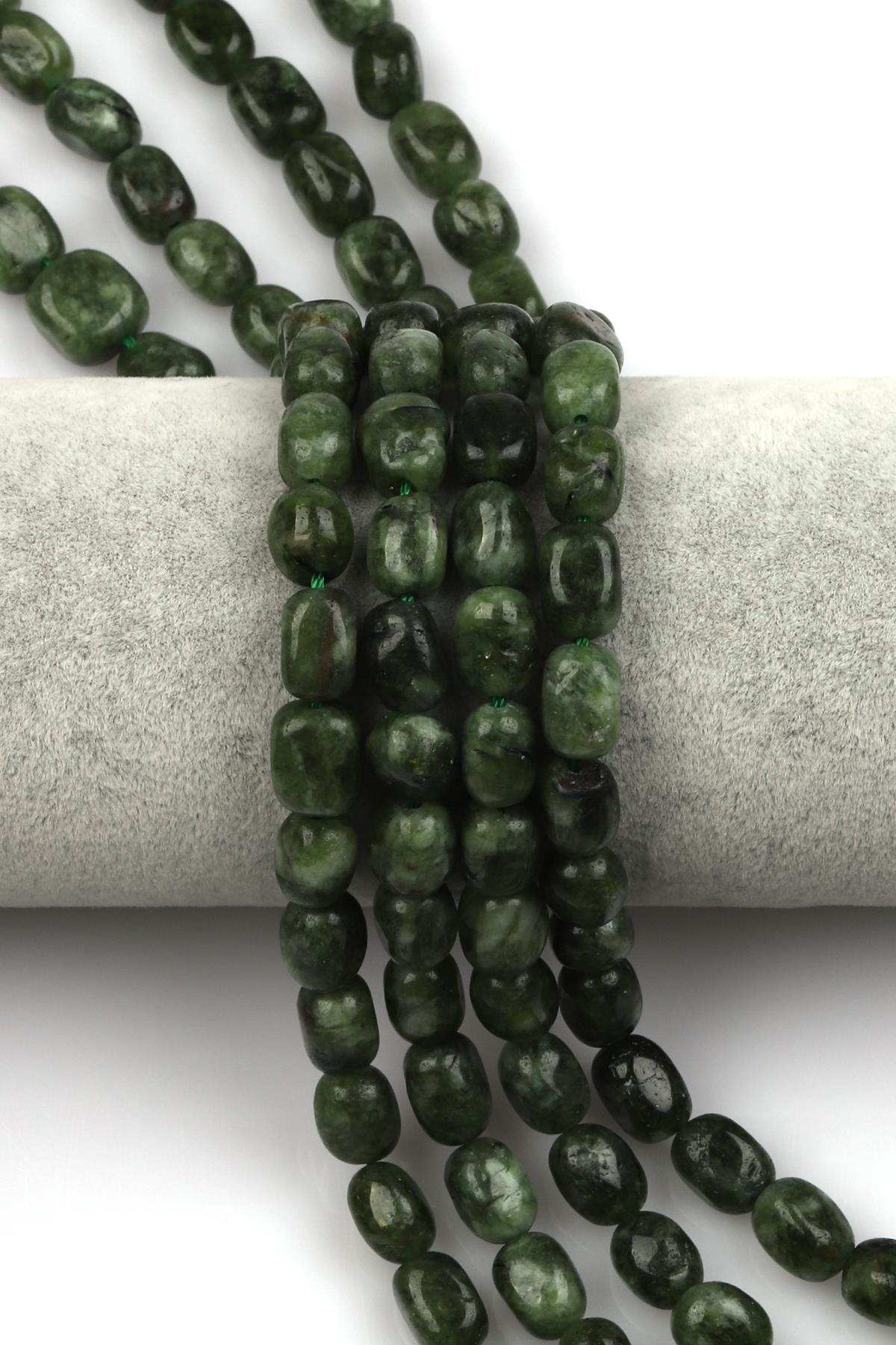 Yeşil Kuvars Doğal Taş Dizi 7 x 11 mm Şekilsiz Kesim