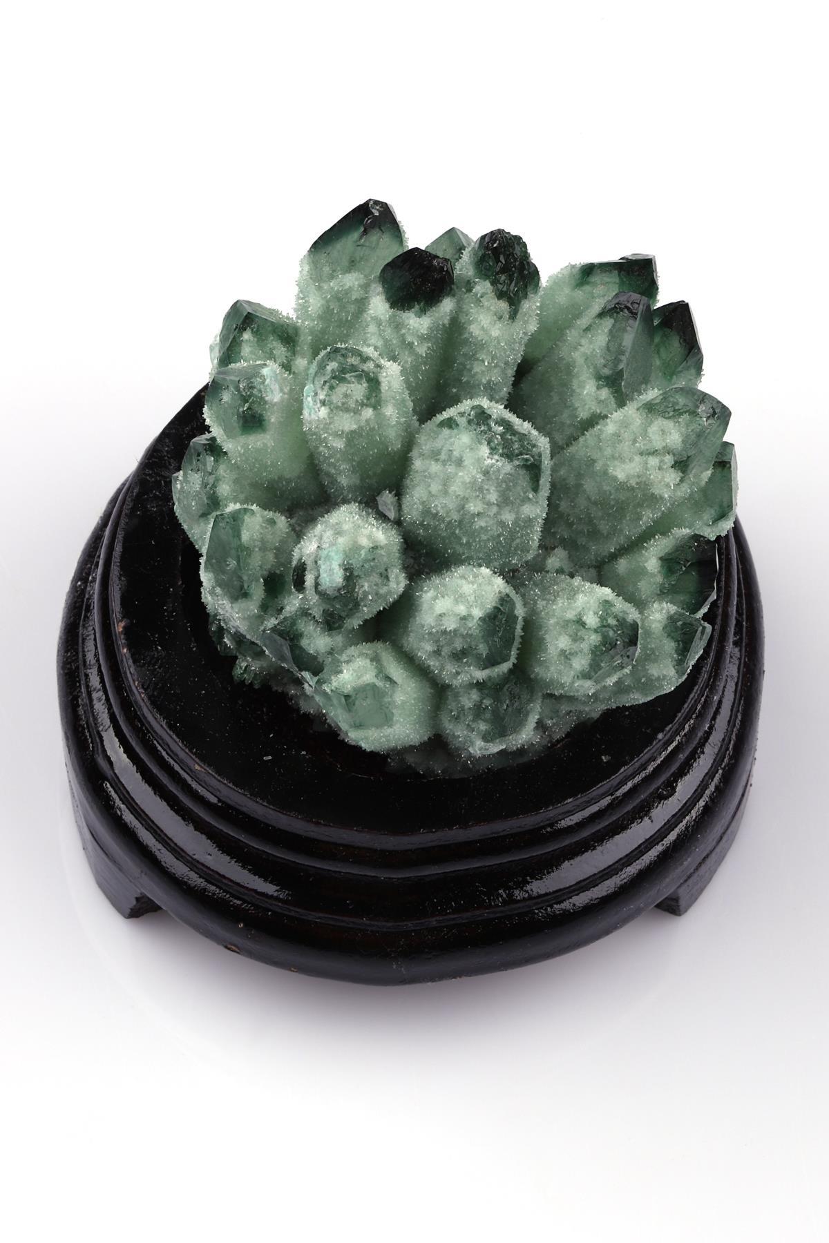 Yeşil Kuvars Doğal Taş Standlı Ham Parça