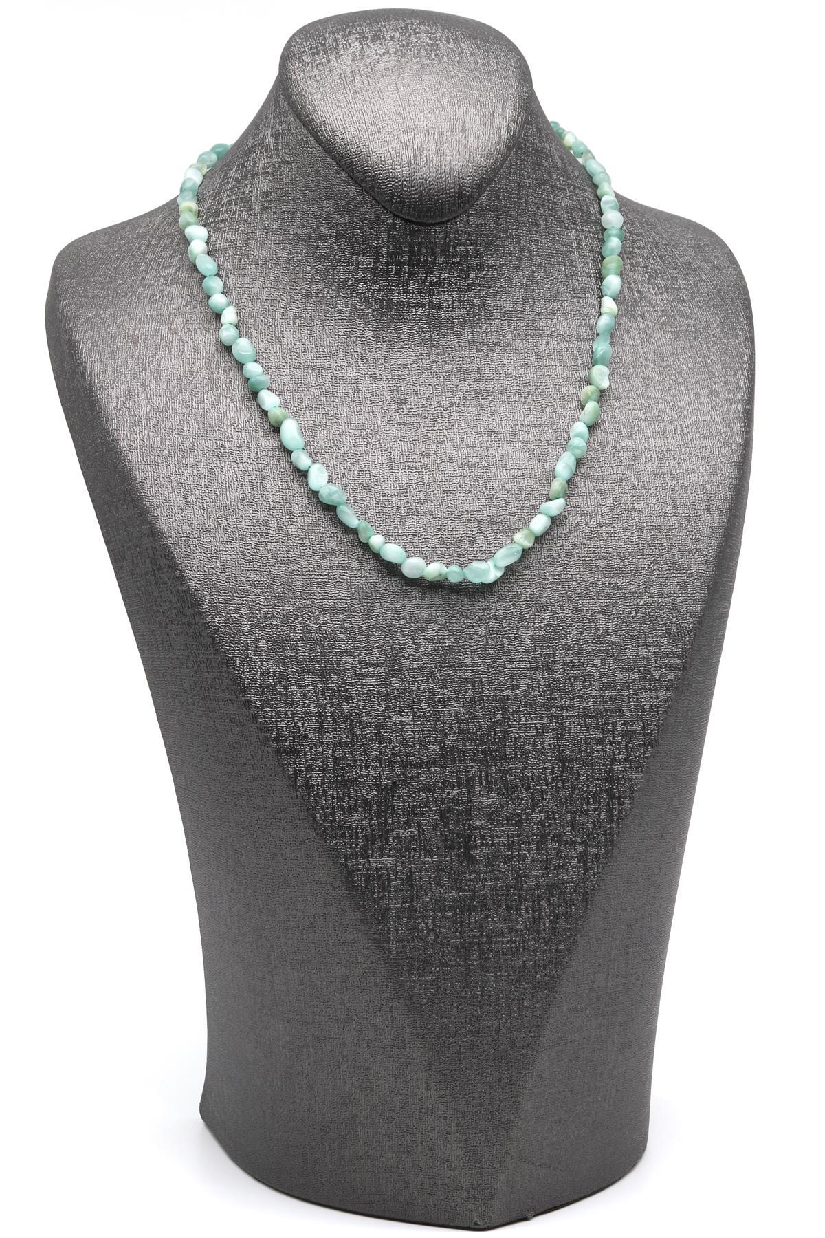 Yeşil Lepidolit ( Çelik Klipsli ) Doğal Taş Kolye Mercimek Kesim