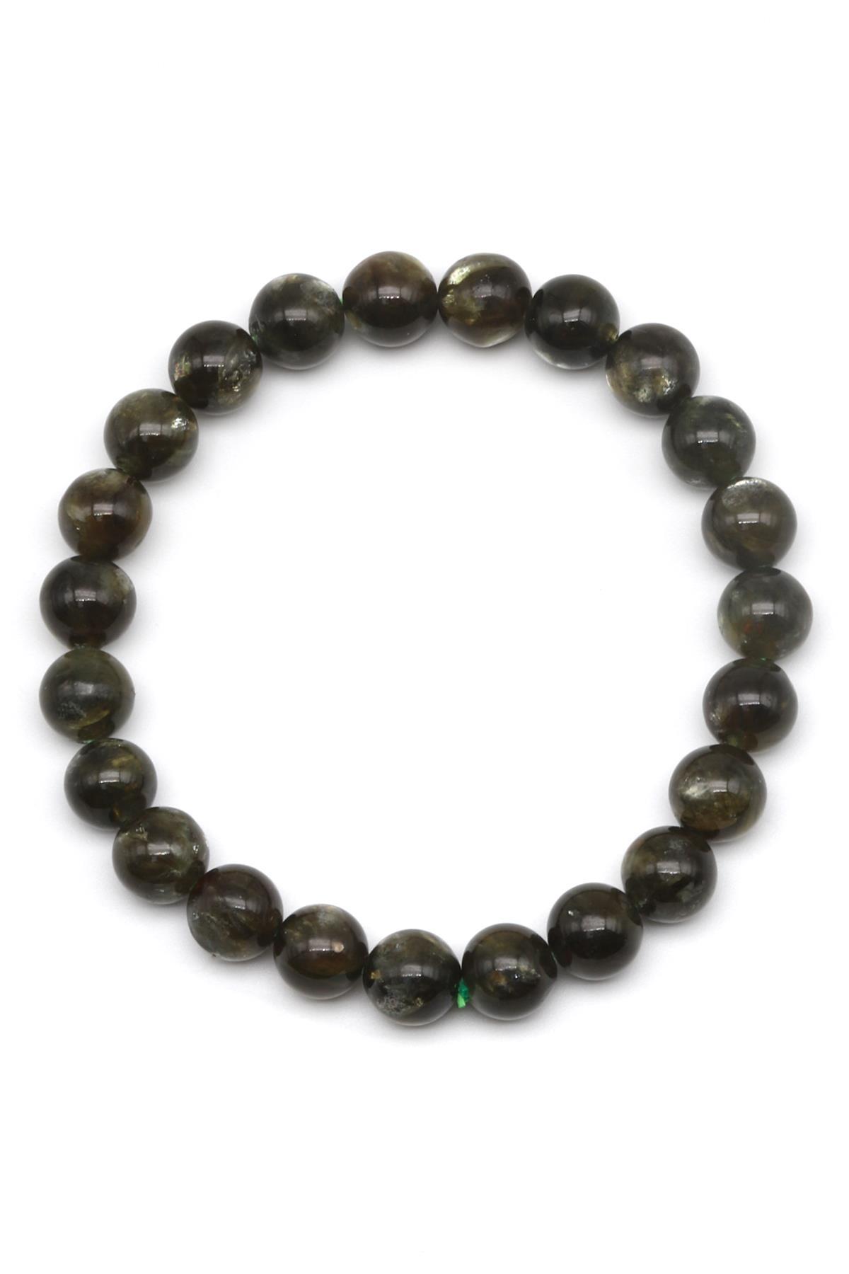 Yeşil Lepidolit Doğal Taş Bileklik 8 mm Küre  Kesim