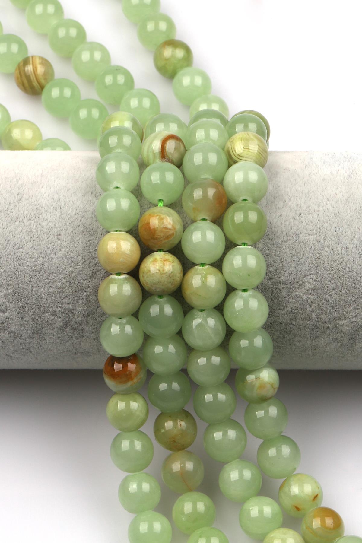 Yeşil Oniks Doğal Taş Dizi 10 mm Küre Kesim