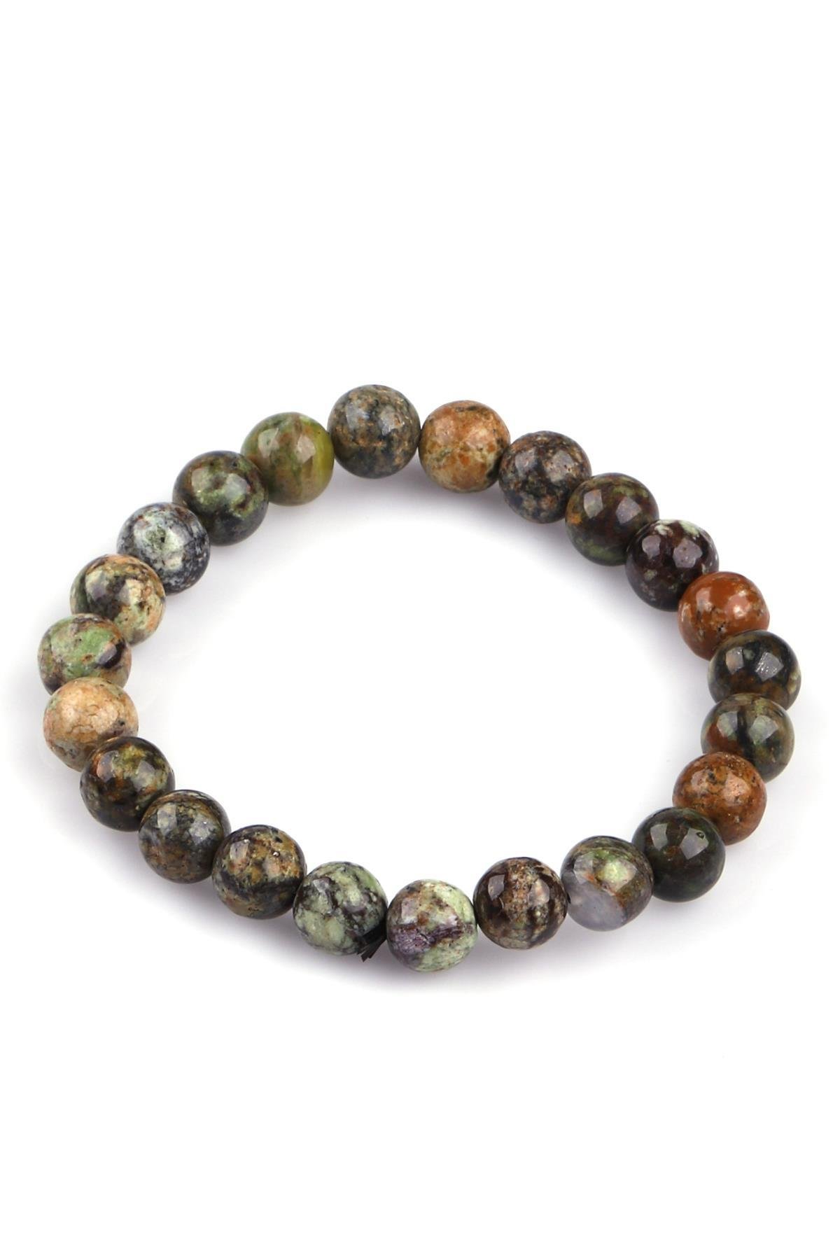 Yeşil Opal Doğal Taş Bileklik 8 mm Küre Kesim