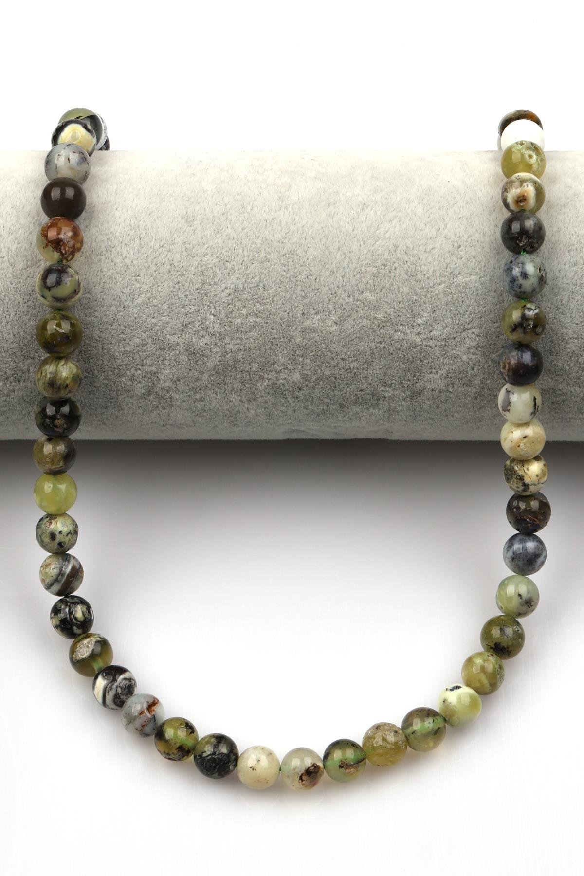 Yeşil Opal Doğal Taş Dizi 8 mm Küre Kesim