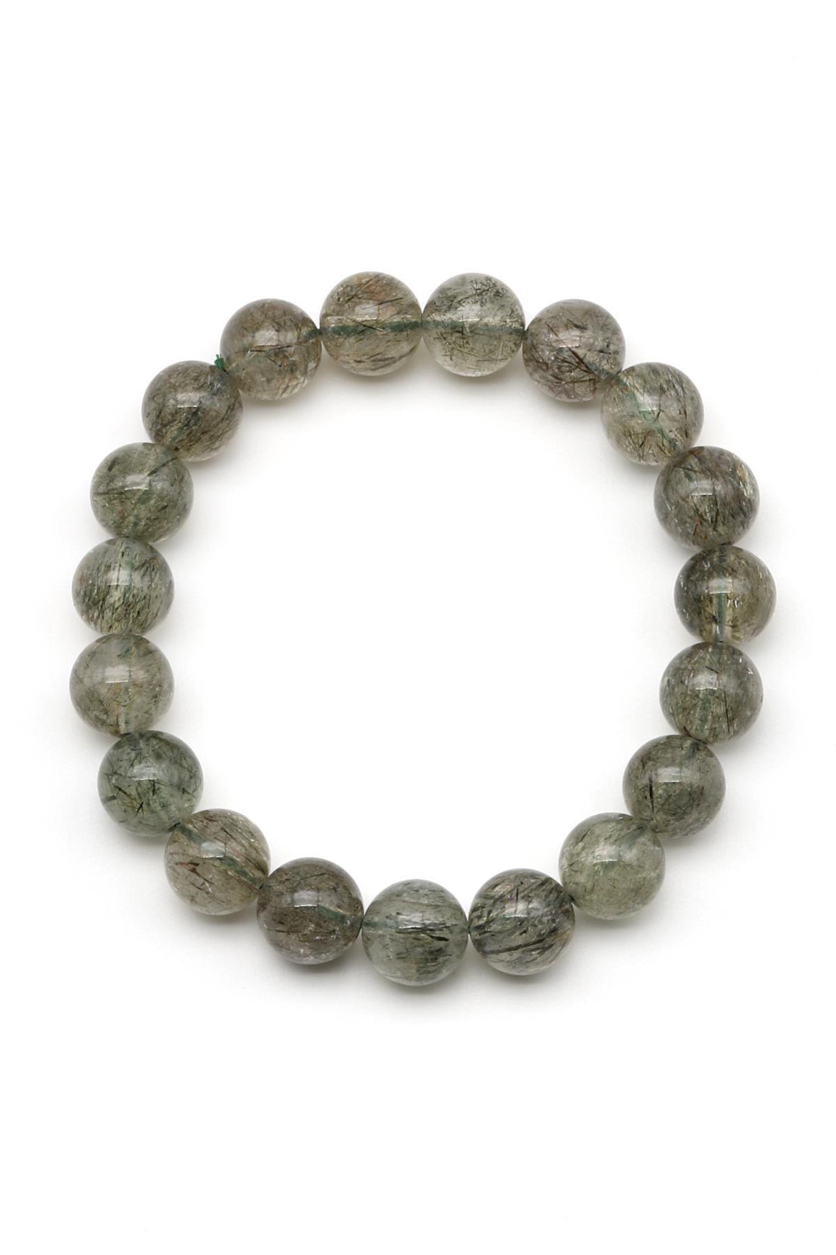 Yeşil Turmalin Doğal Taş Bileklik 10 mm Küre Kesim